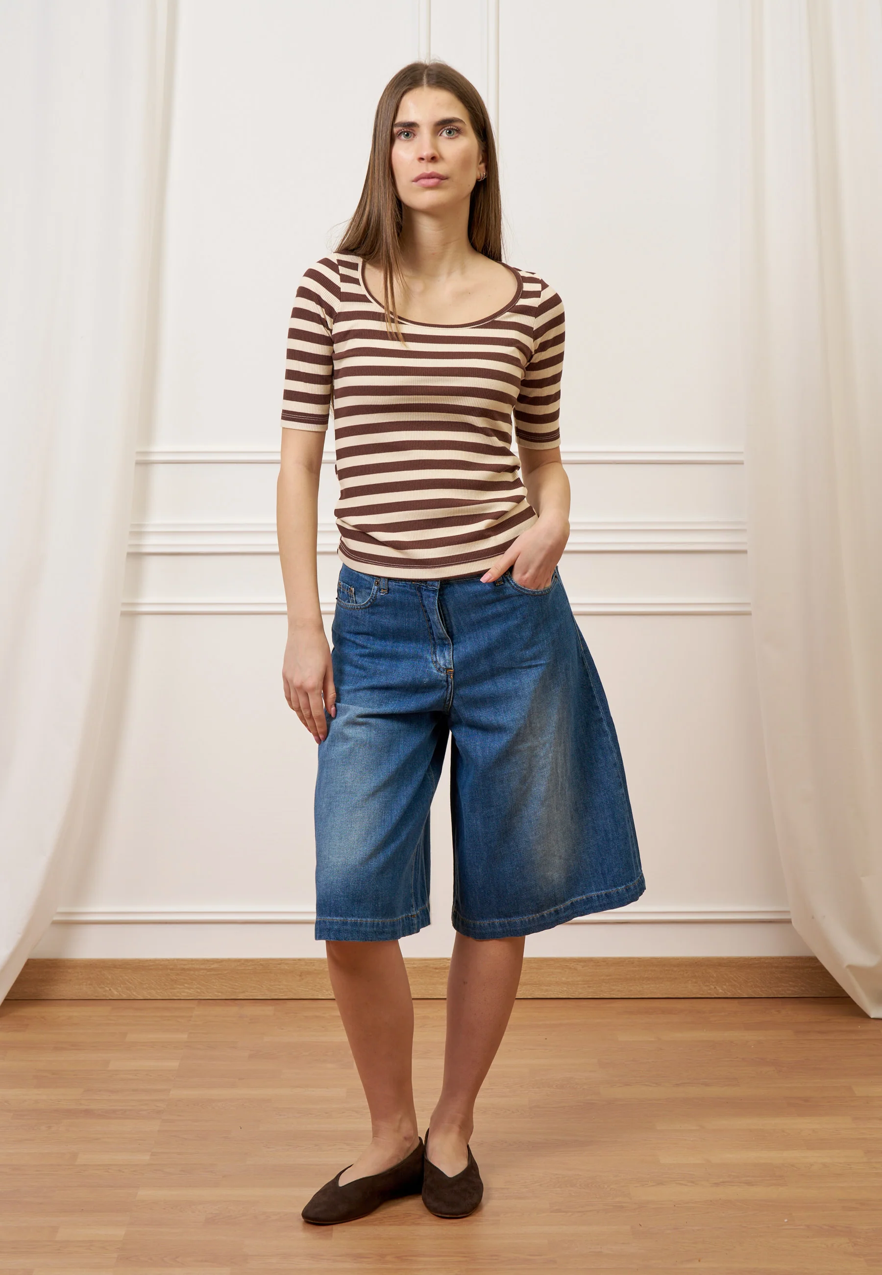 Bermuda ampio in jeans - JEANS - Image 4