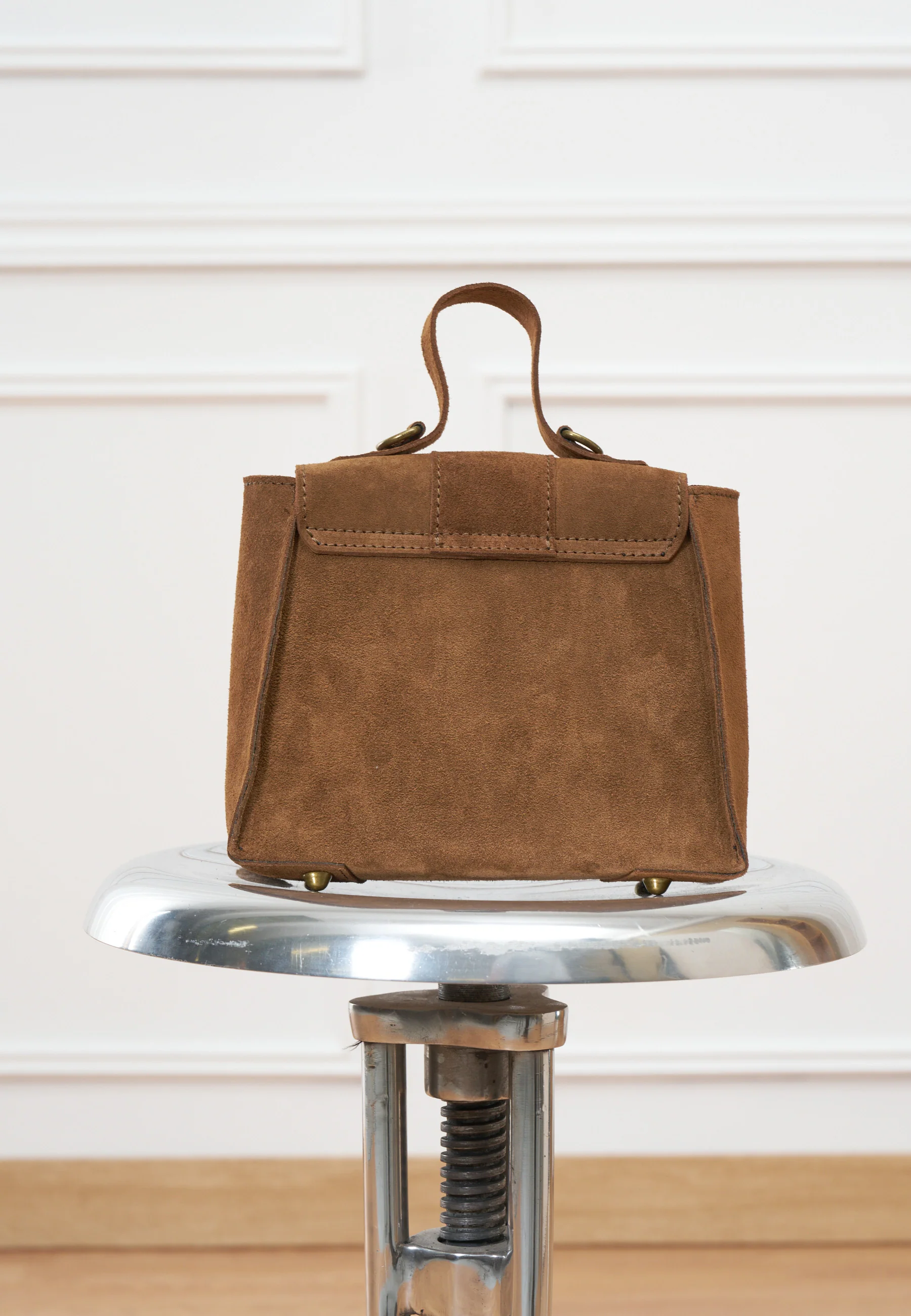 Borsa cubetto scamosciata - NOCCIOLA - Image 3