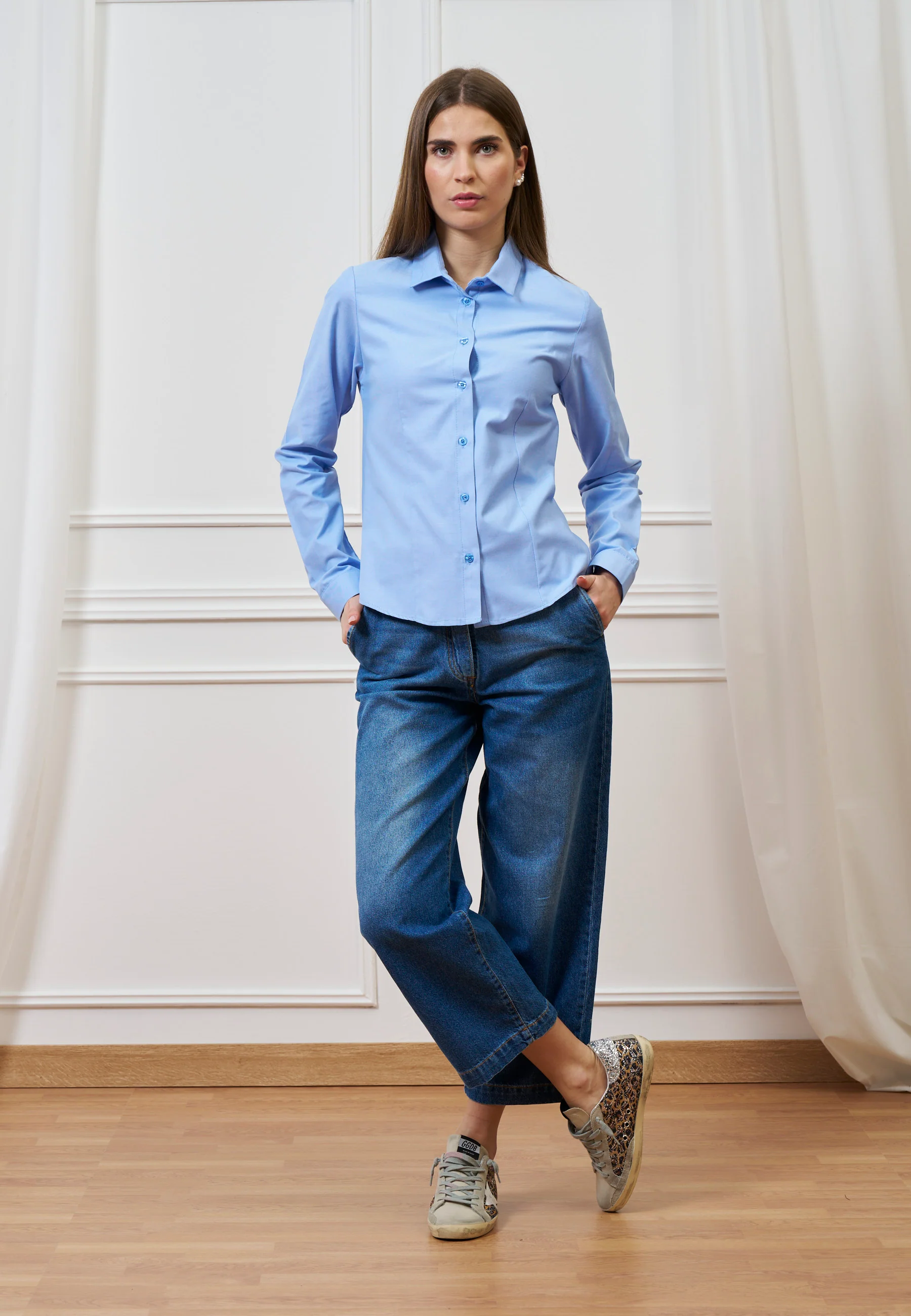 Camicia classica oxford - CELESTE - Image 4
