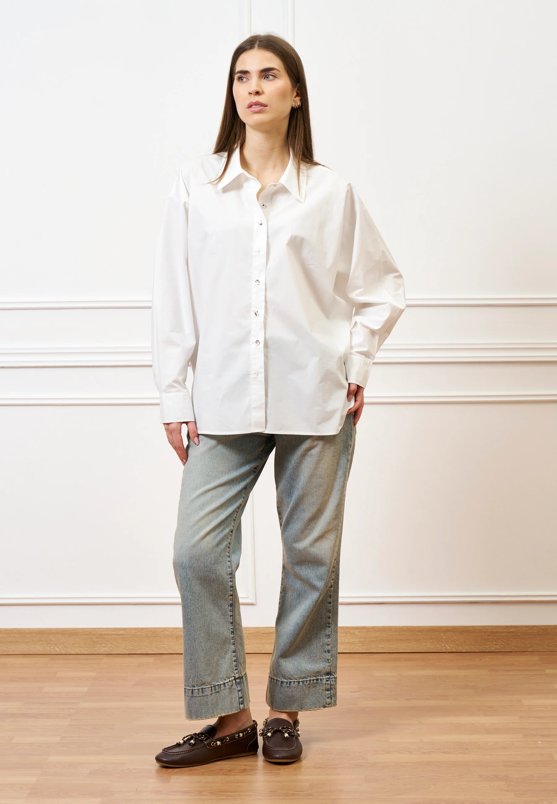 Camicia maniche a pipistrello - BIANCO - Image 4