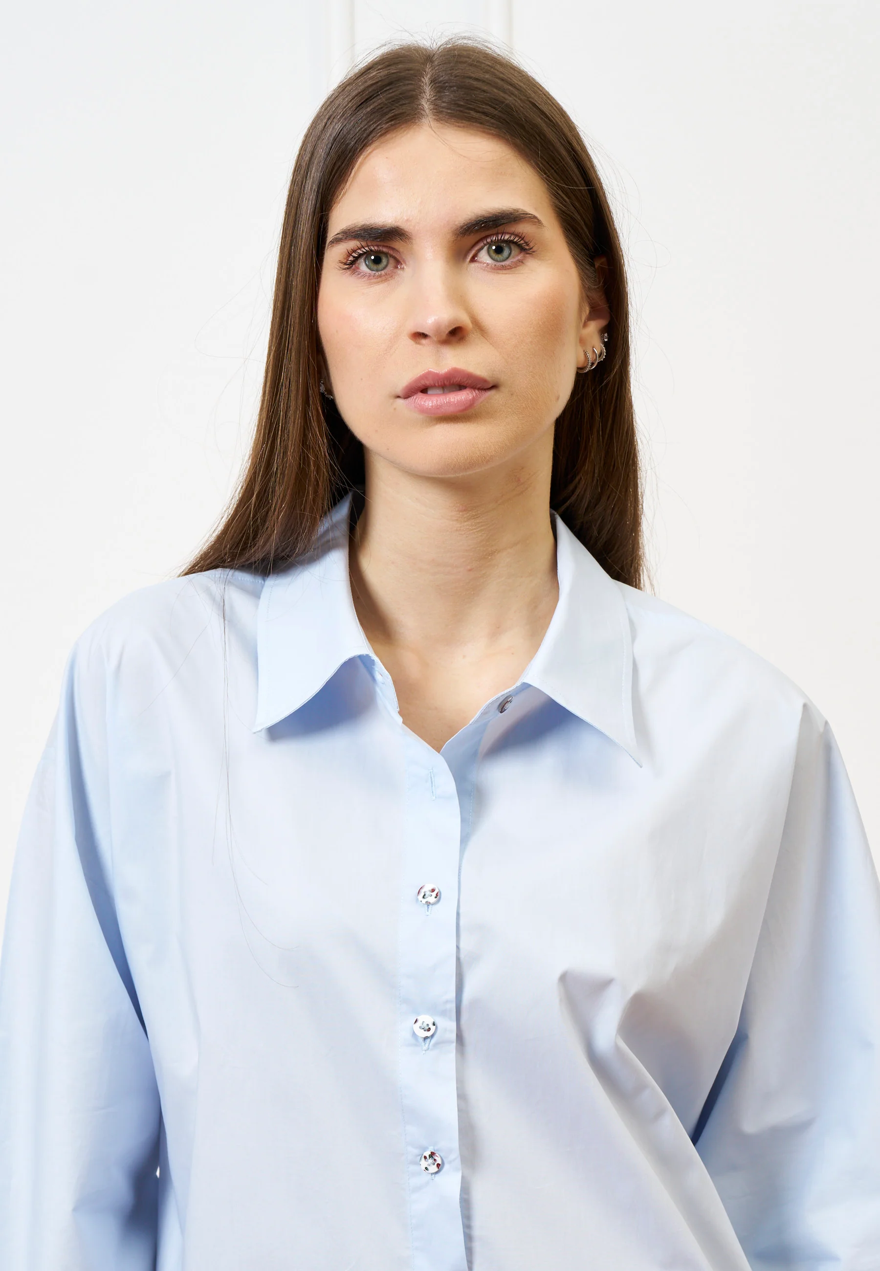 Camicia maniche a pipistrello - CELESTE - Image 2