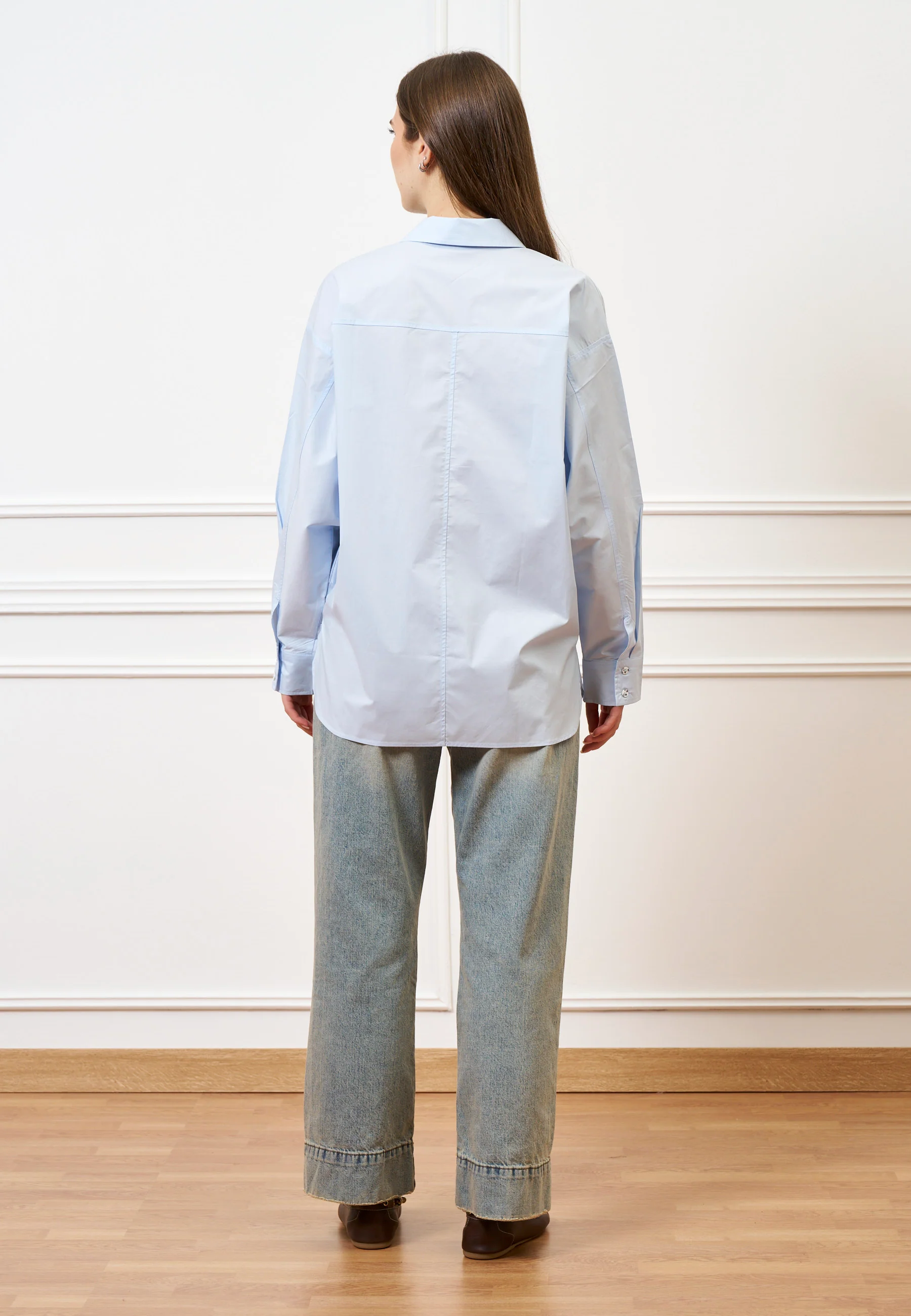 Camicia maniche a pipistrello - CELESTE - Image 5