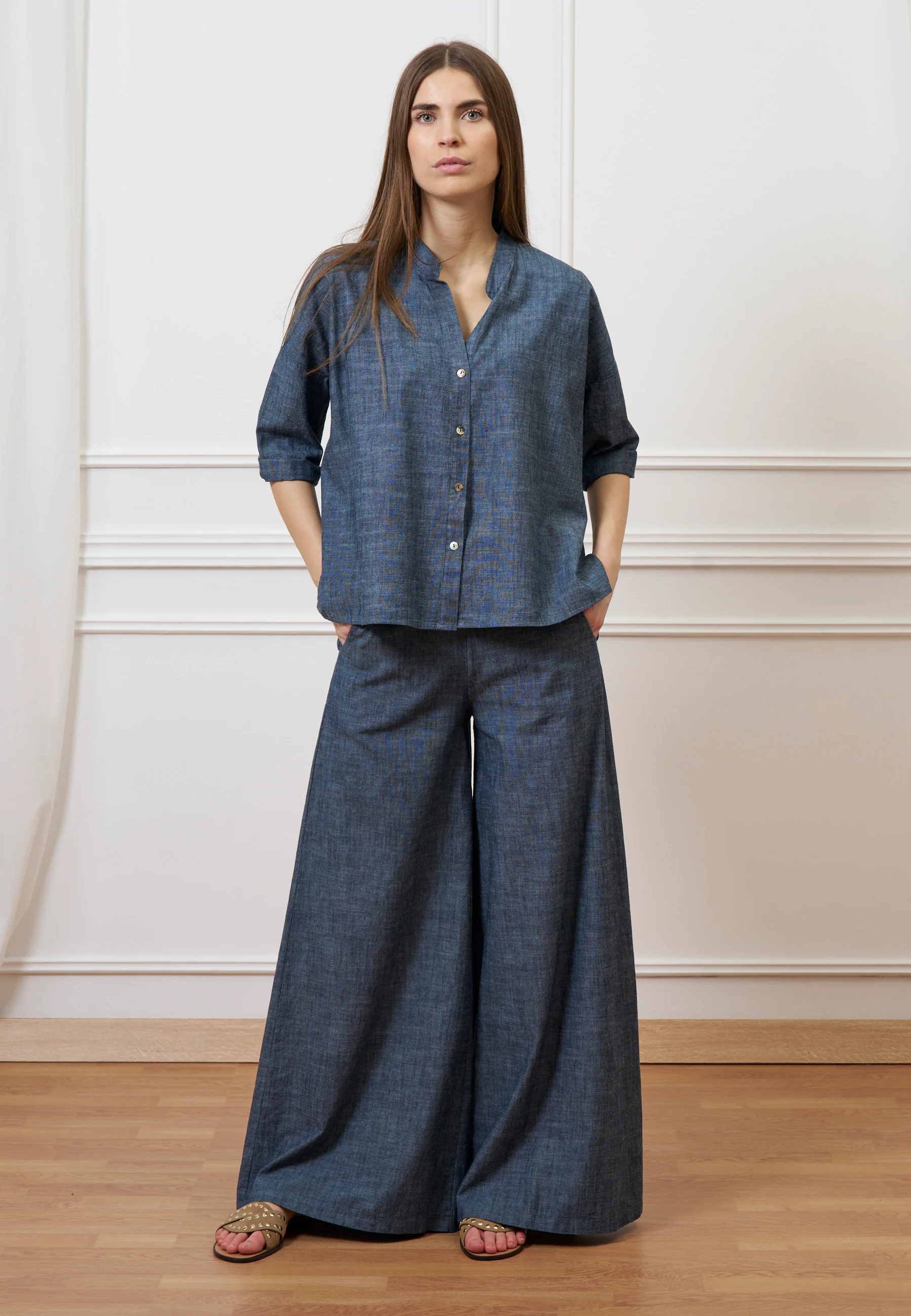 Camicia over effetto denim - JEANS - Image 2