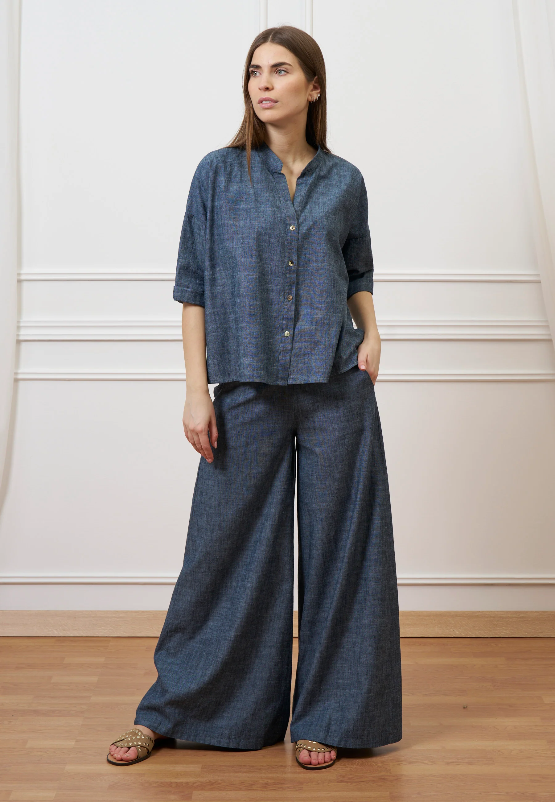 Camicia over effetto denim - JEANS - Image 5