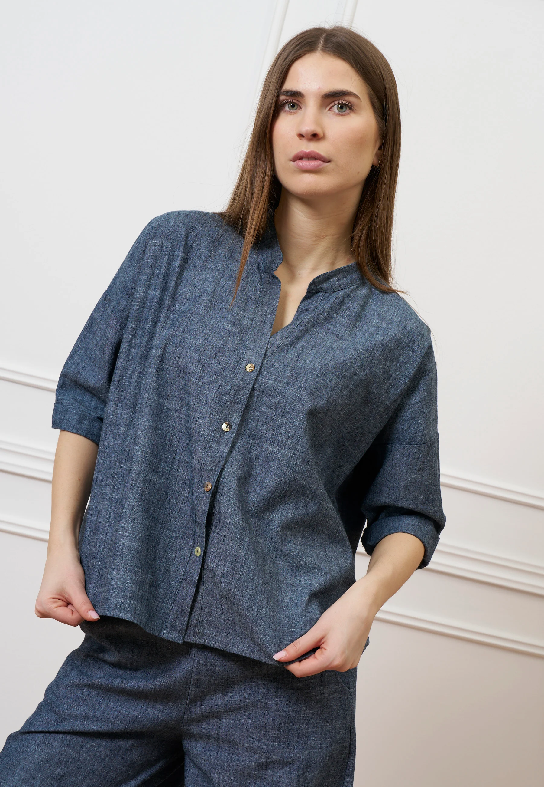 Camicia over effetto denim - JEANS - Image 6