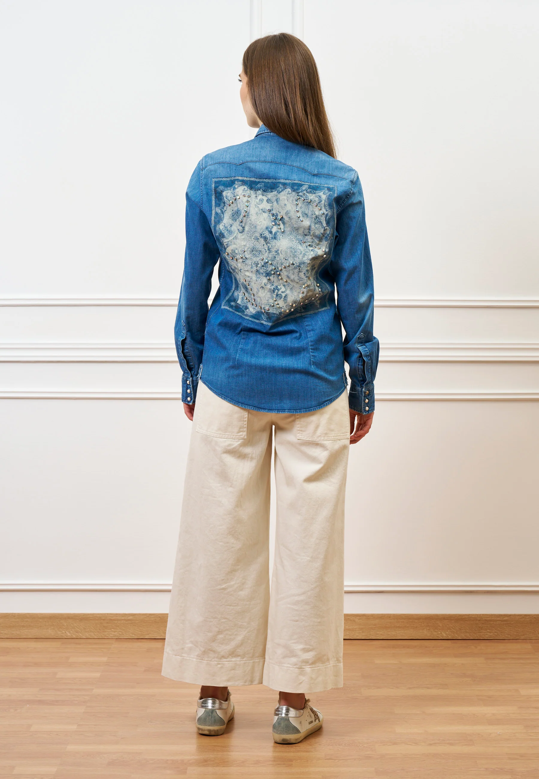 Camicia vintage con applicazione sul retro - JEANS - Image 6