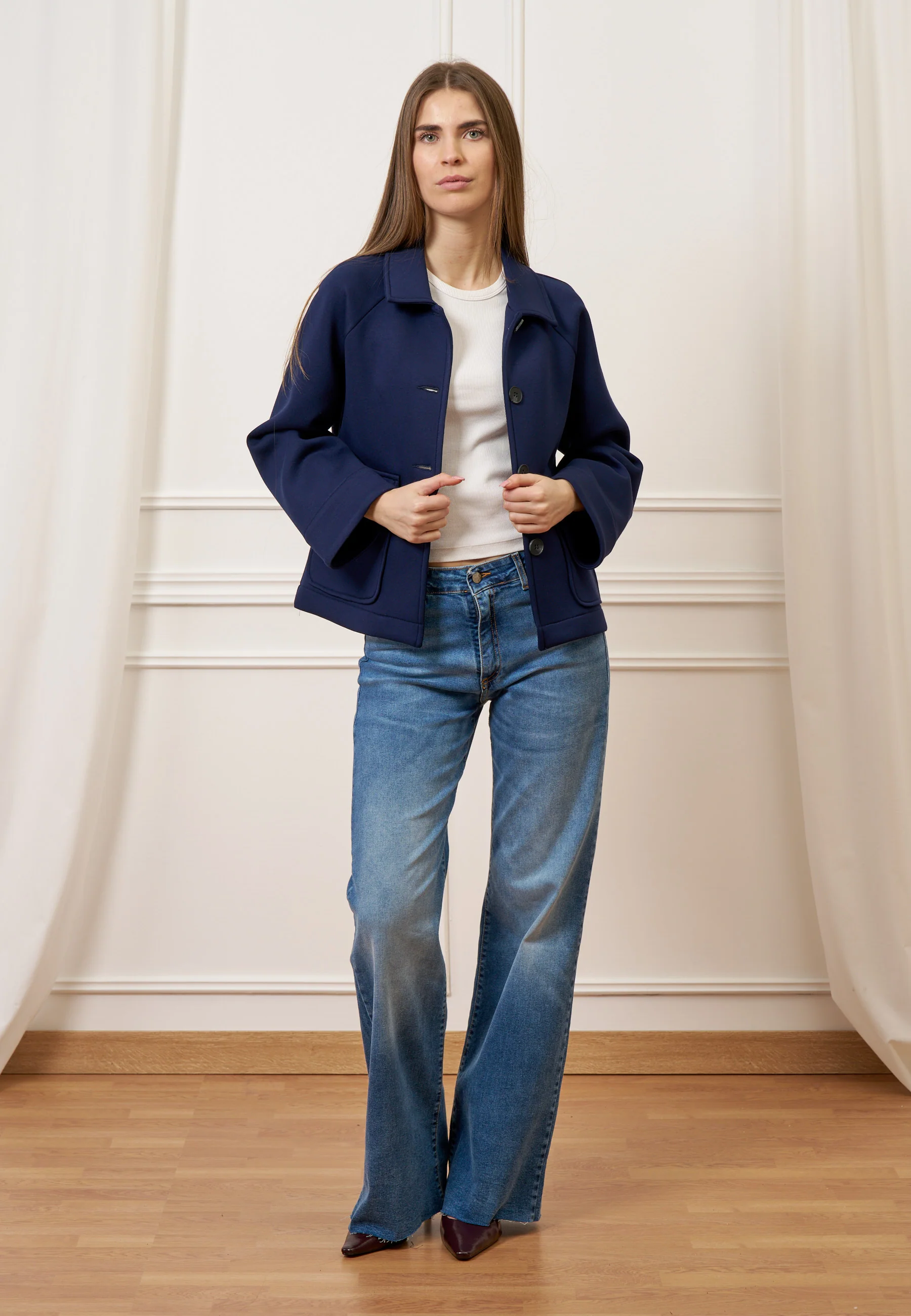 Cappotto accoppiato con tasche - BLU - Image 4