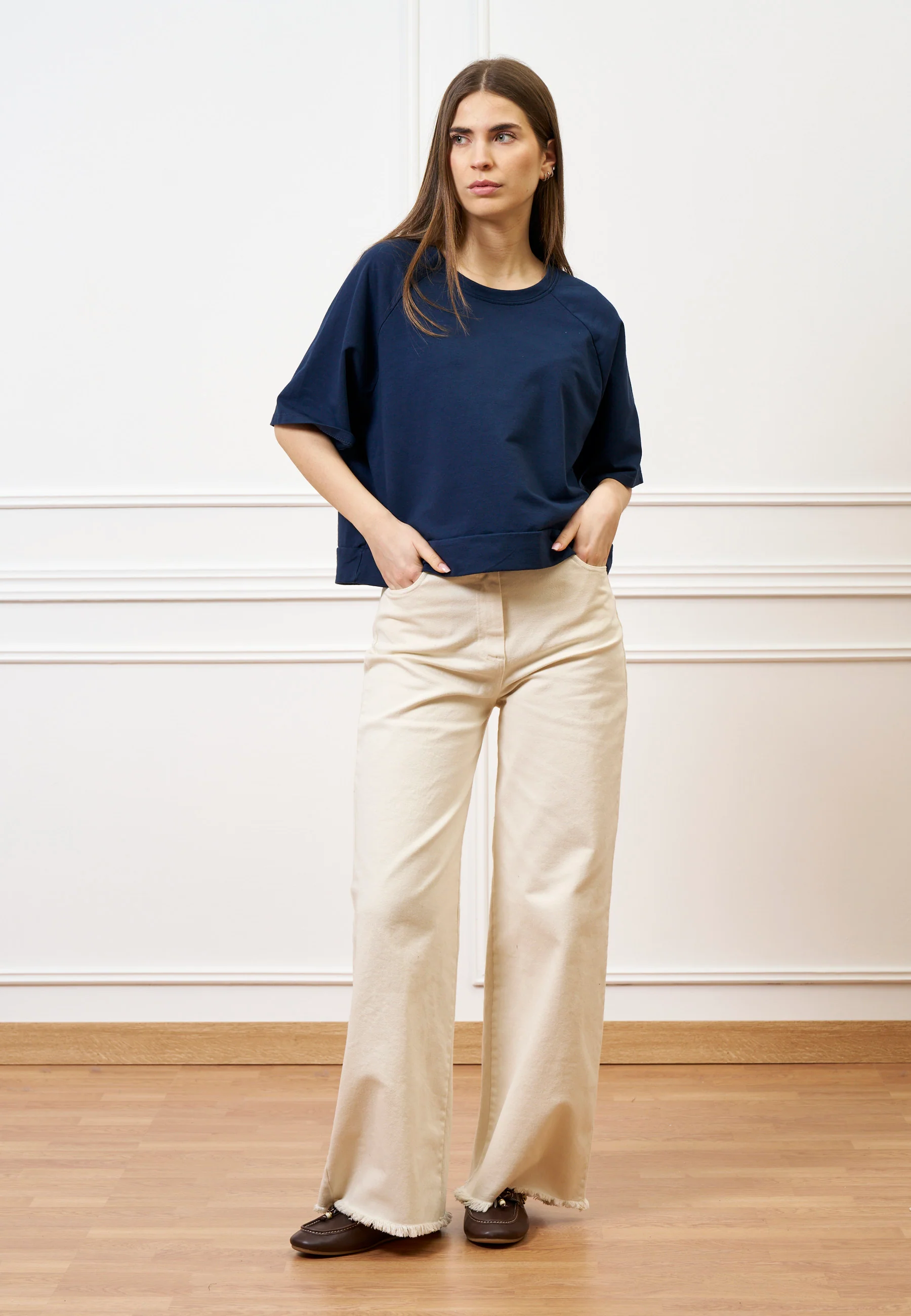 Felpa maniche corte raglan  - BLU - Image 3