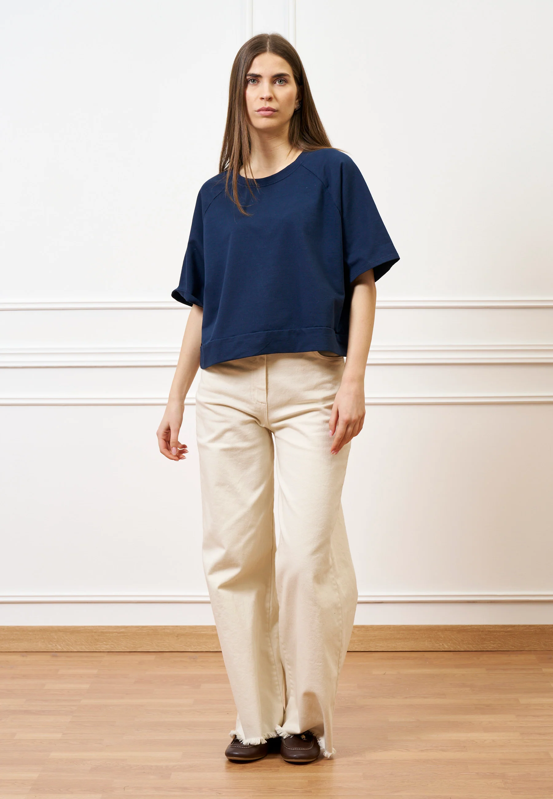 Felpa maniche corte raglan  - BLU - Image 5