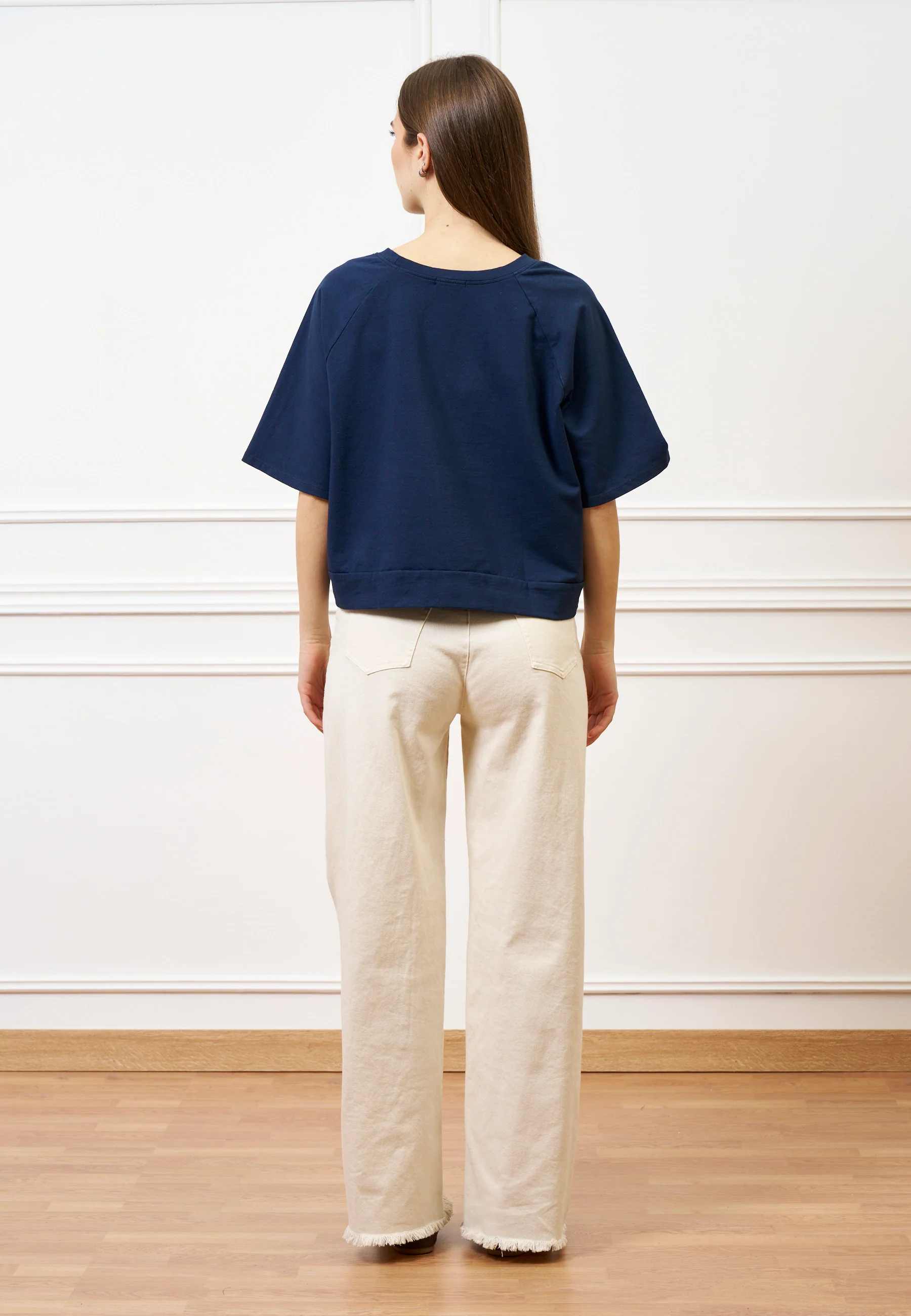Felpa maniche corte raglan  - BLU - Image 6