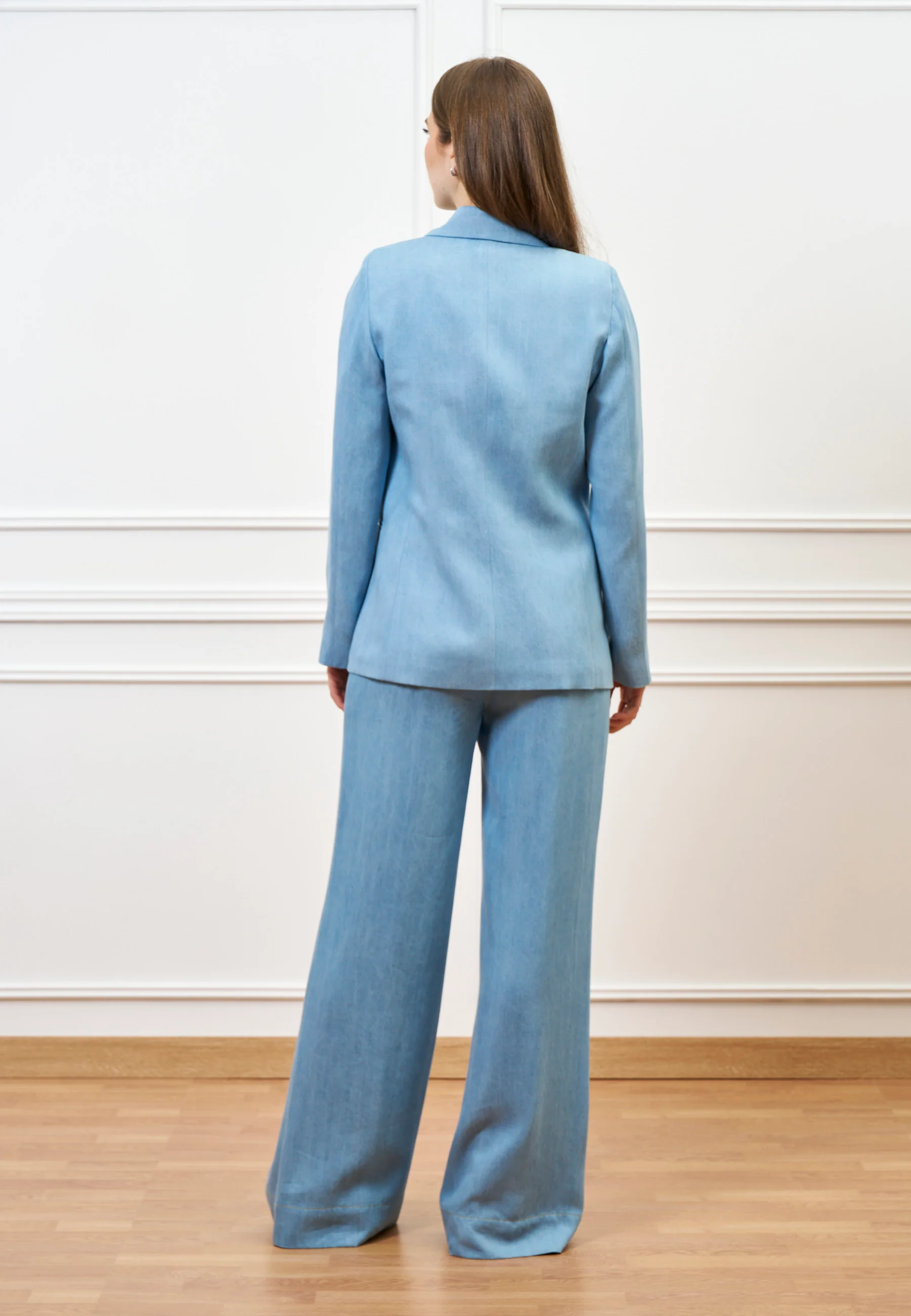 Giacca doppiopetto effetto denim - CELESTE - Image 6