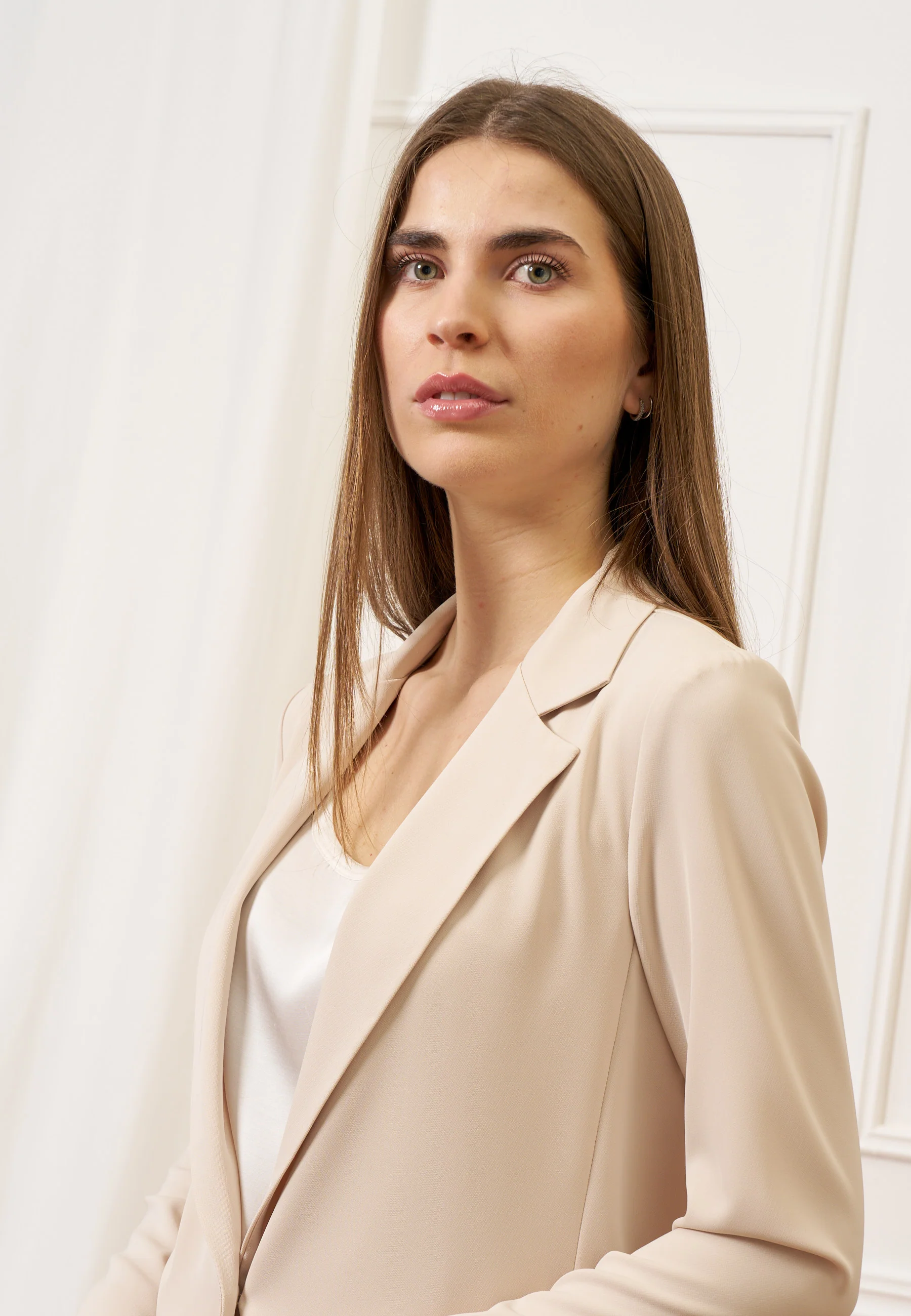 Giacca monopetto lunga - BEIGE - Image 4