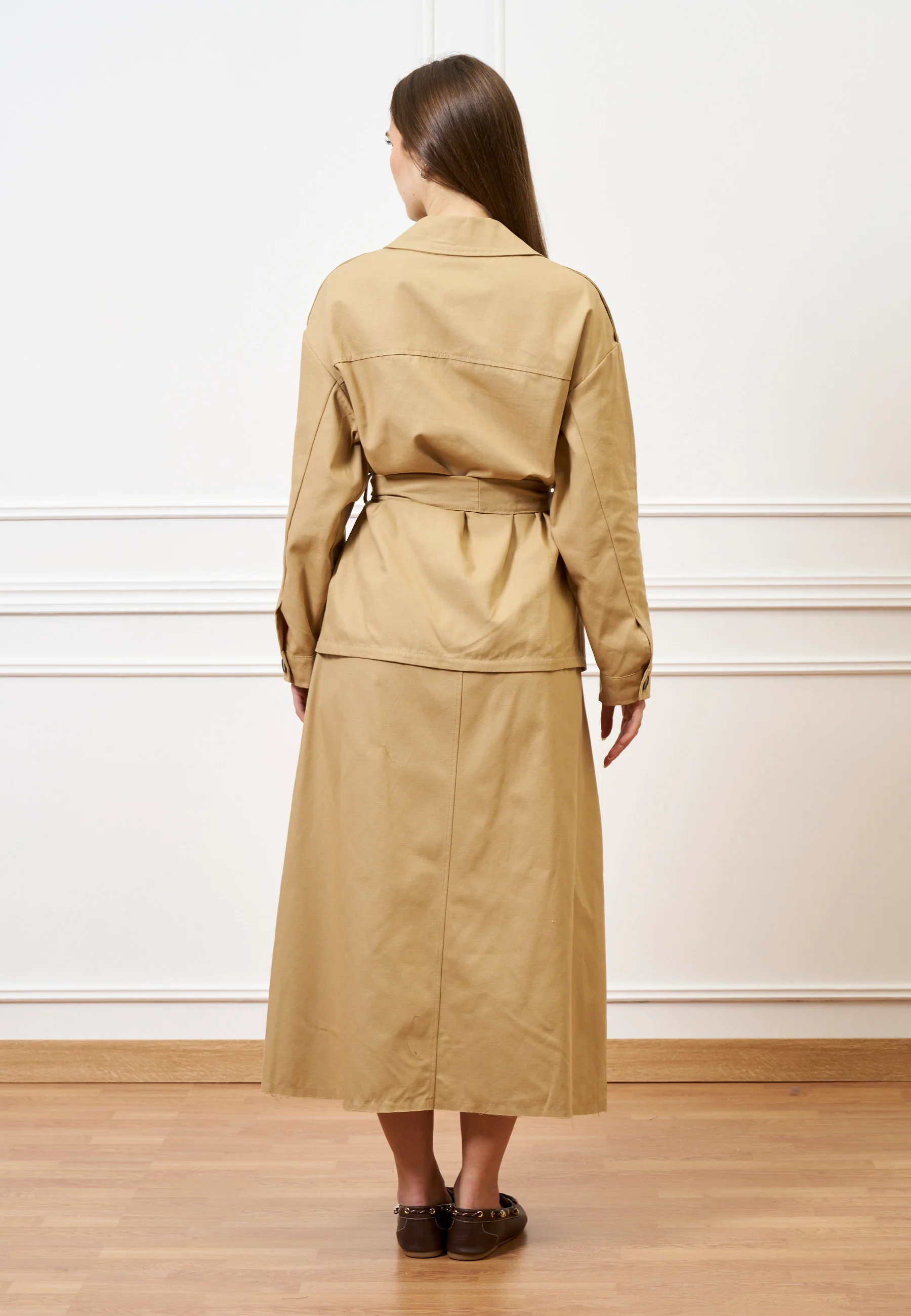 Giacca sahariana con cintura - BEIGE - Image 8
