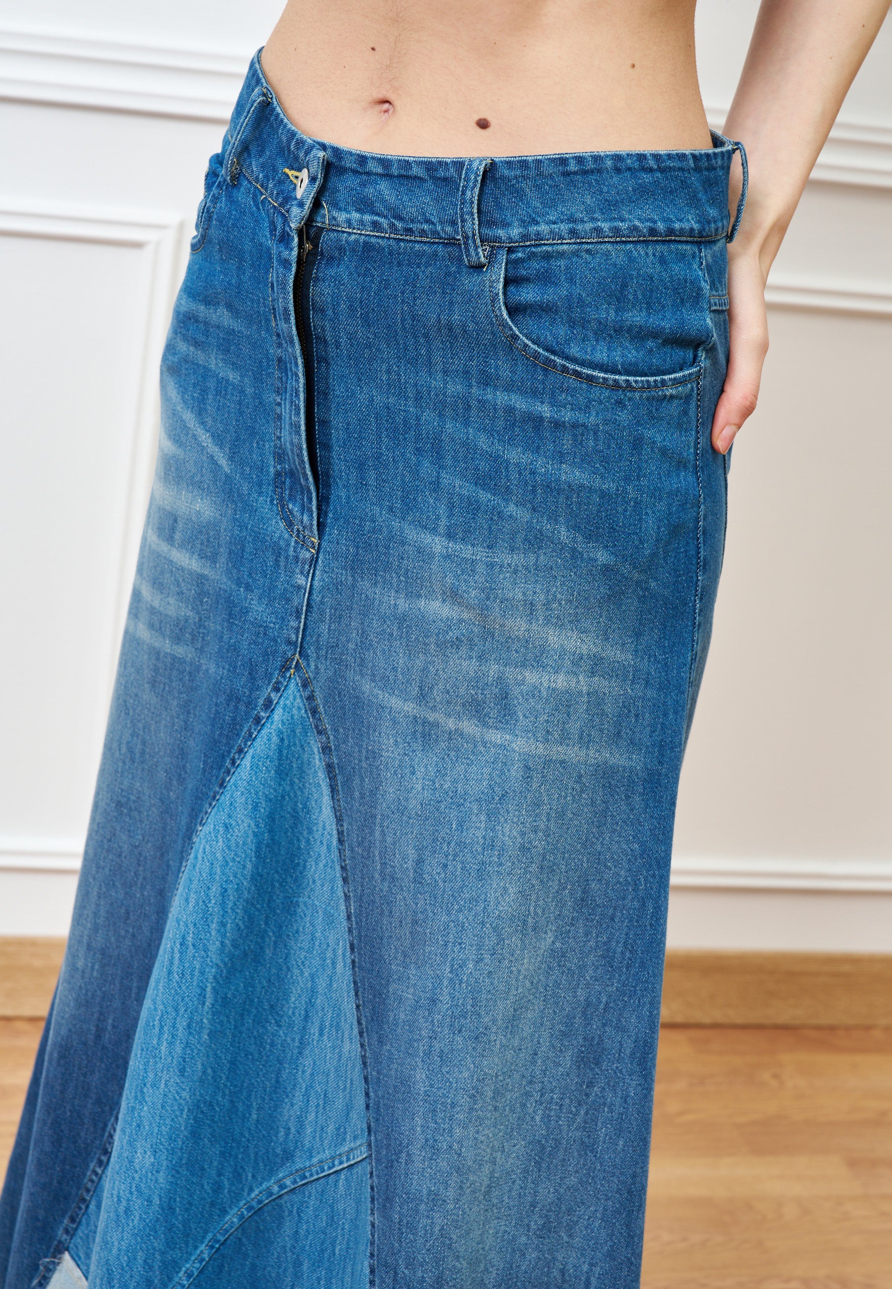 Gonna di jeans lunga sfrangiata - JEANS - Image 4