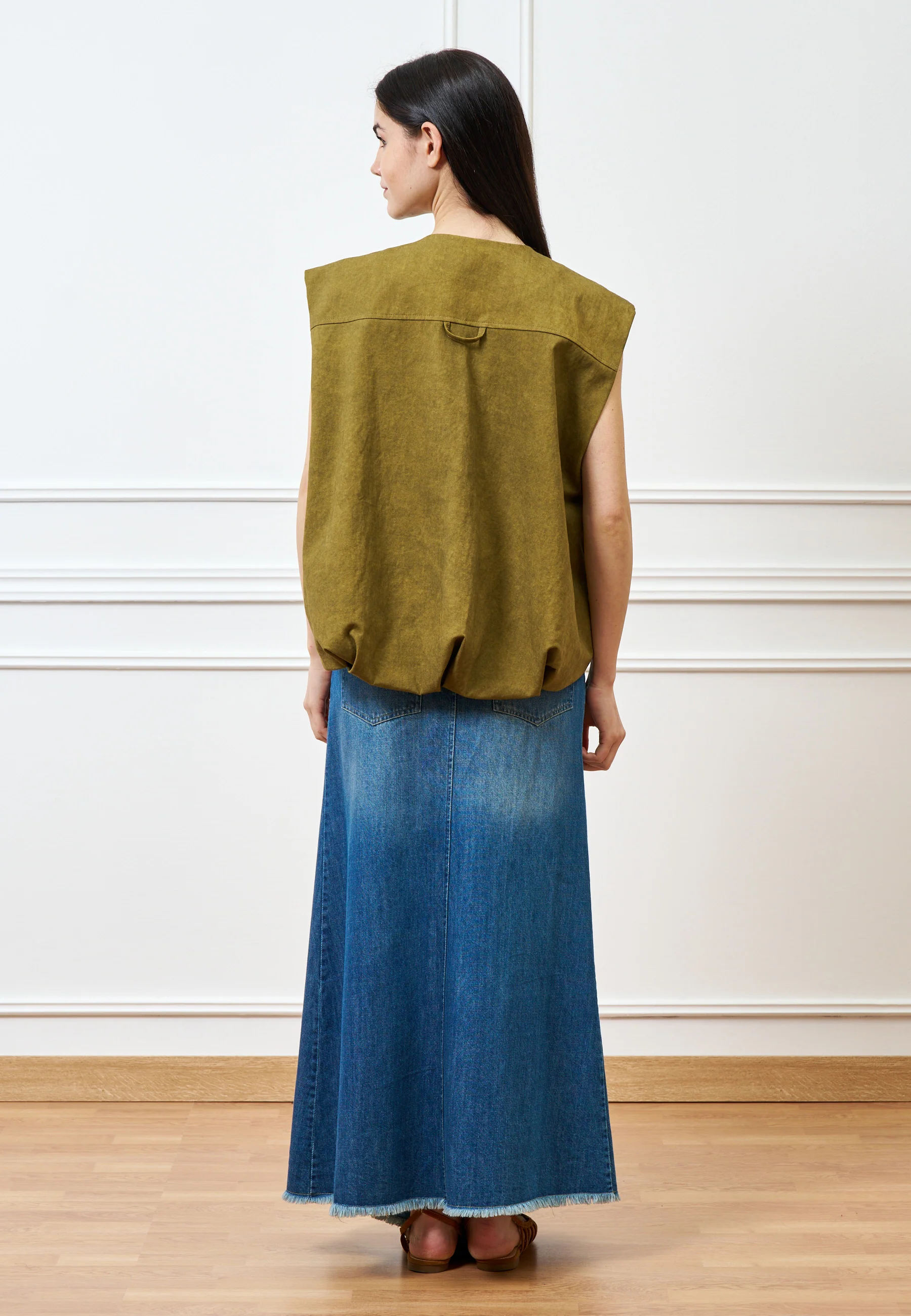Gonna di jeans lunga sfrangiata - JEANS - Image 5