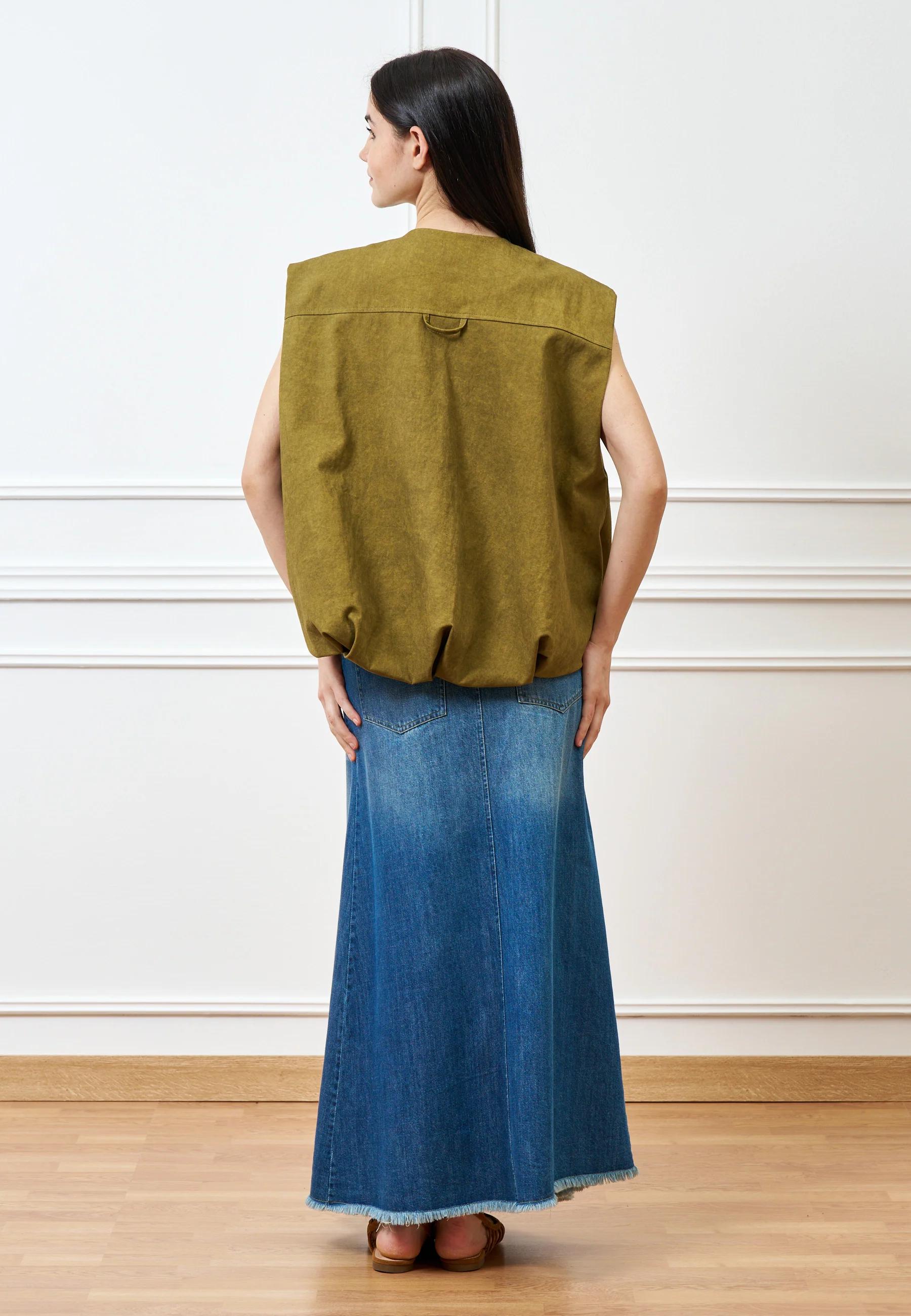 Gonna di jeans lunga sfrangiata - JEANS - Image 6