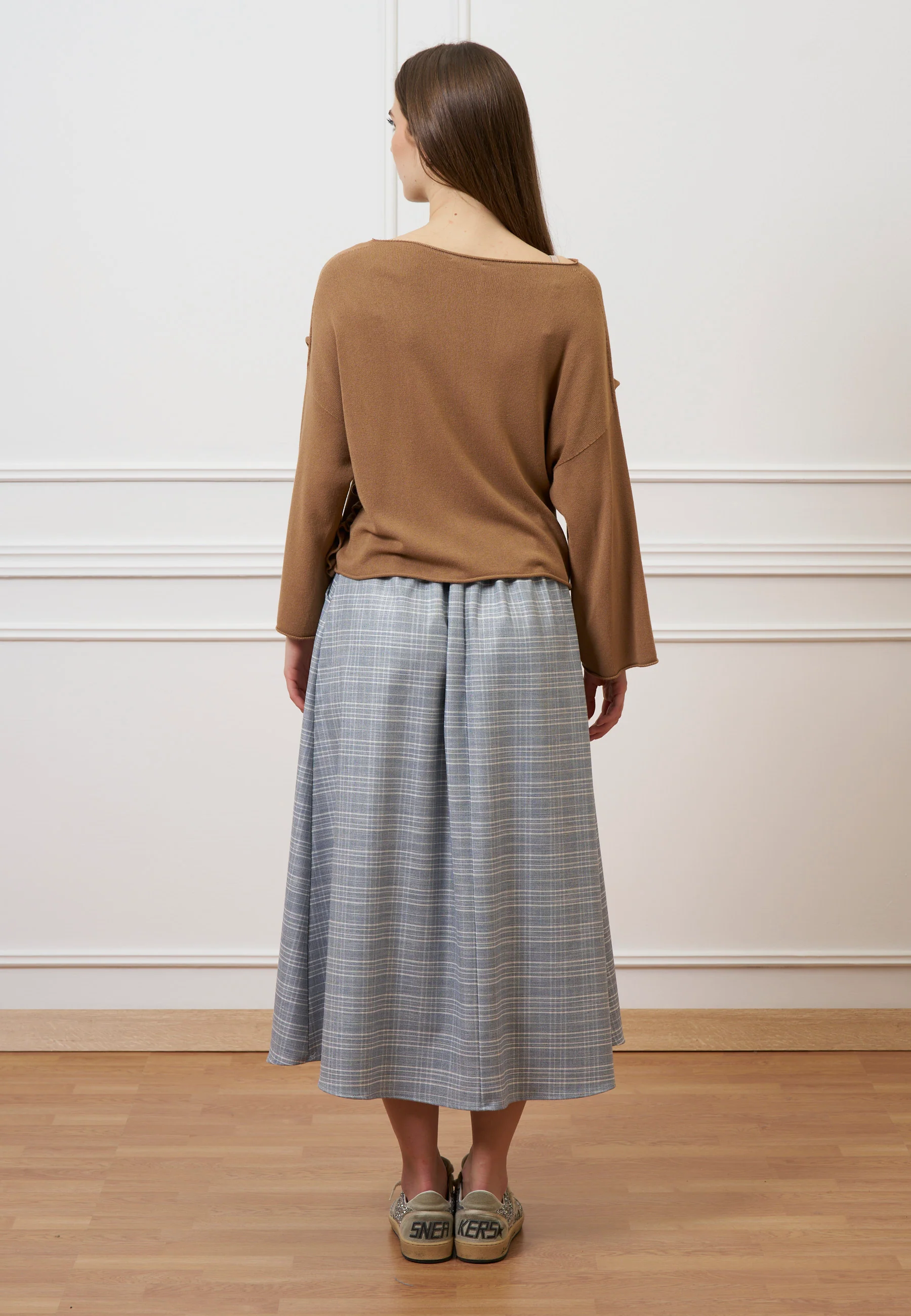Gonna midi a quadri - JEANS - Image 12