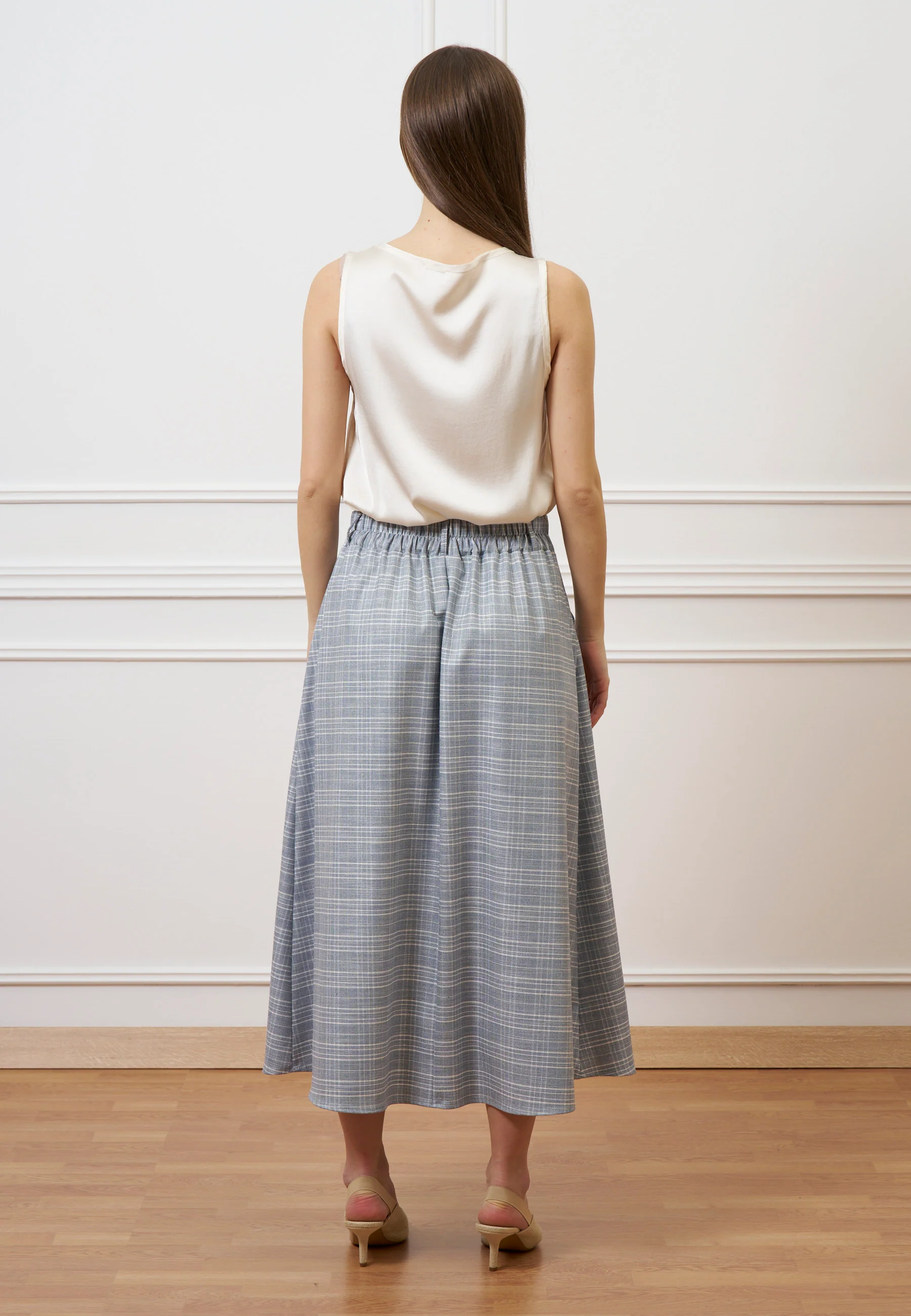 Gonna midi a quadri - JEANS - Image 5
