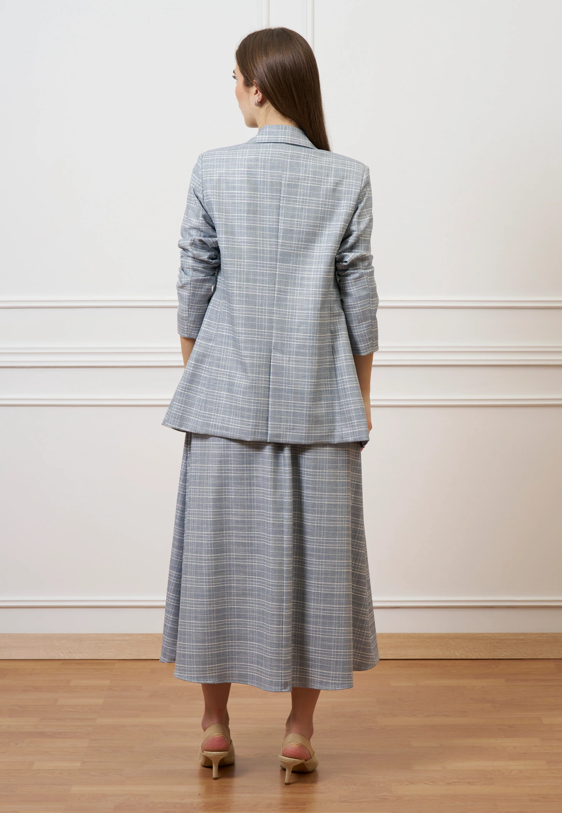 Gonna midi a quadri - JEANS - Image 6