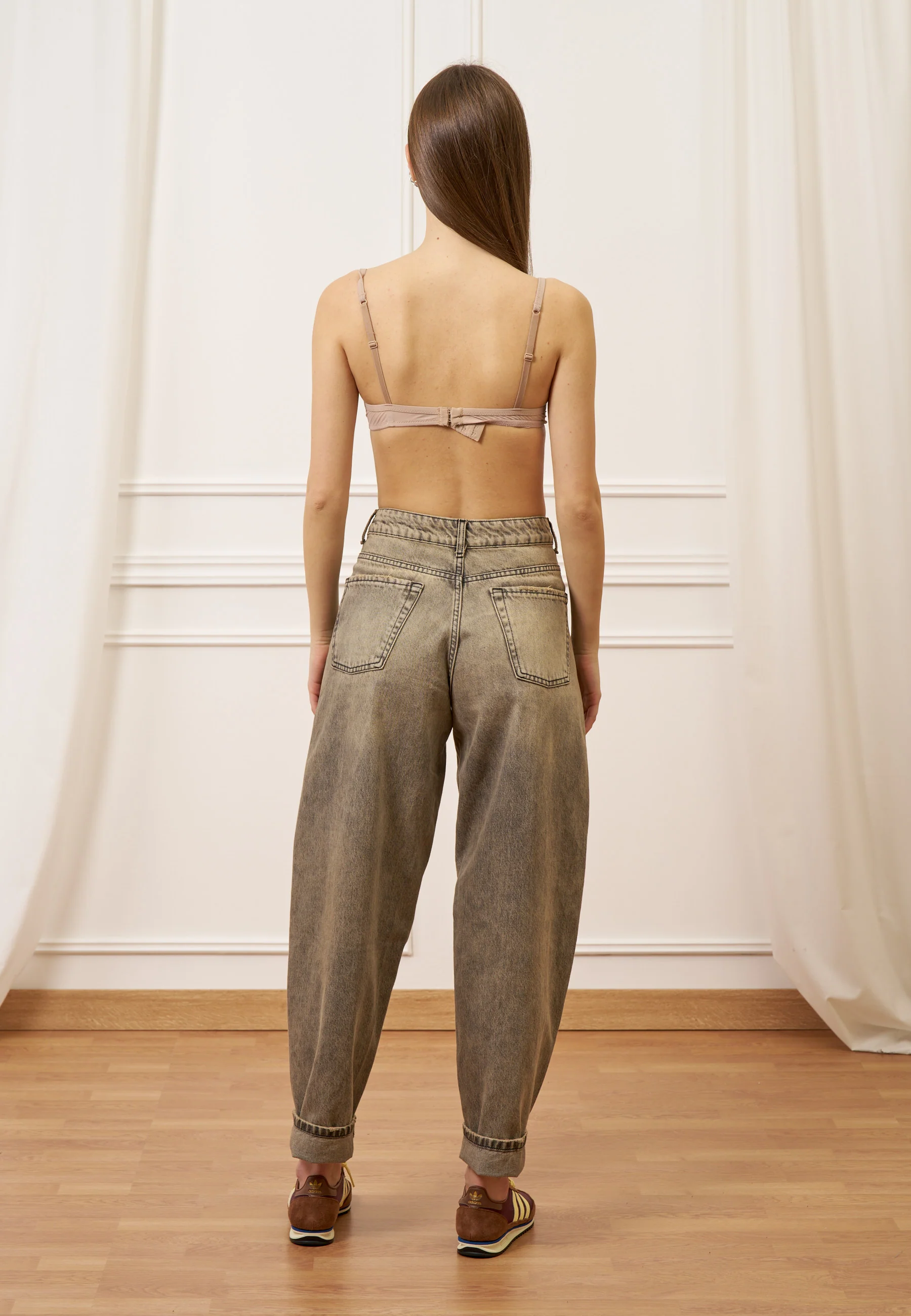 Jeans balloon a vita alta - GRIGIO MEDIO - Image 9