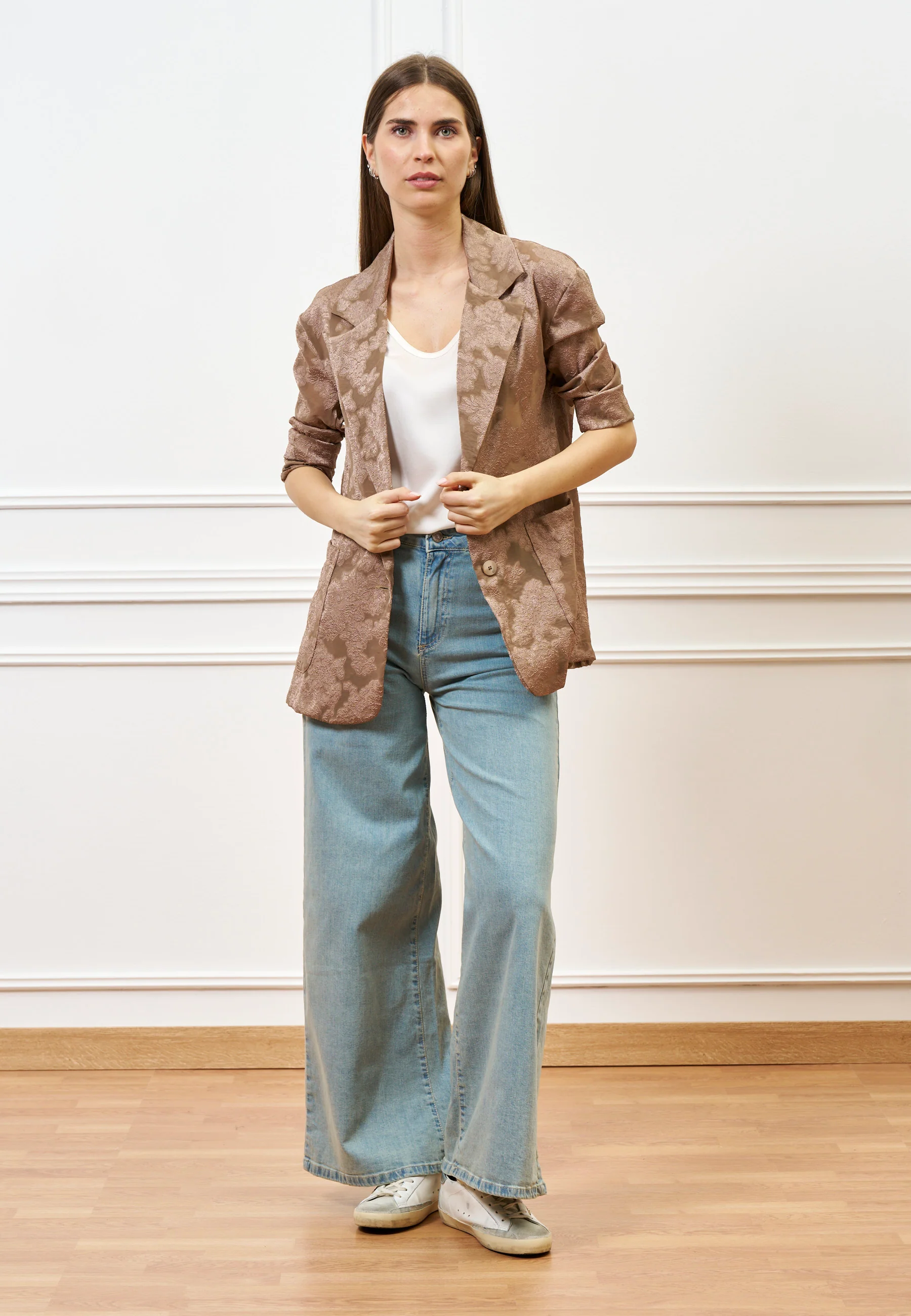 Jeans con gamba ampia a vita alta - JEANS - Image 3