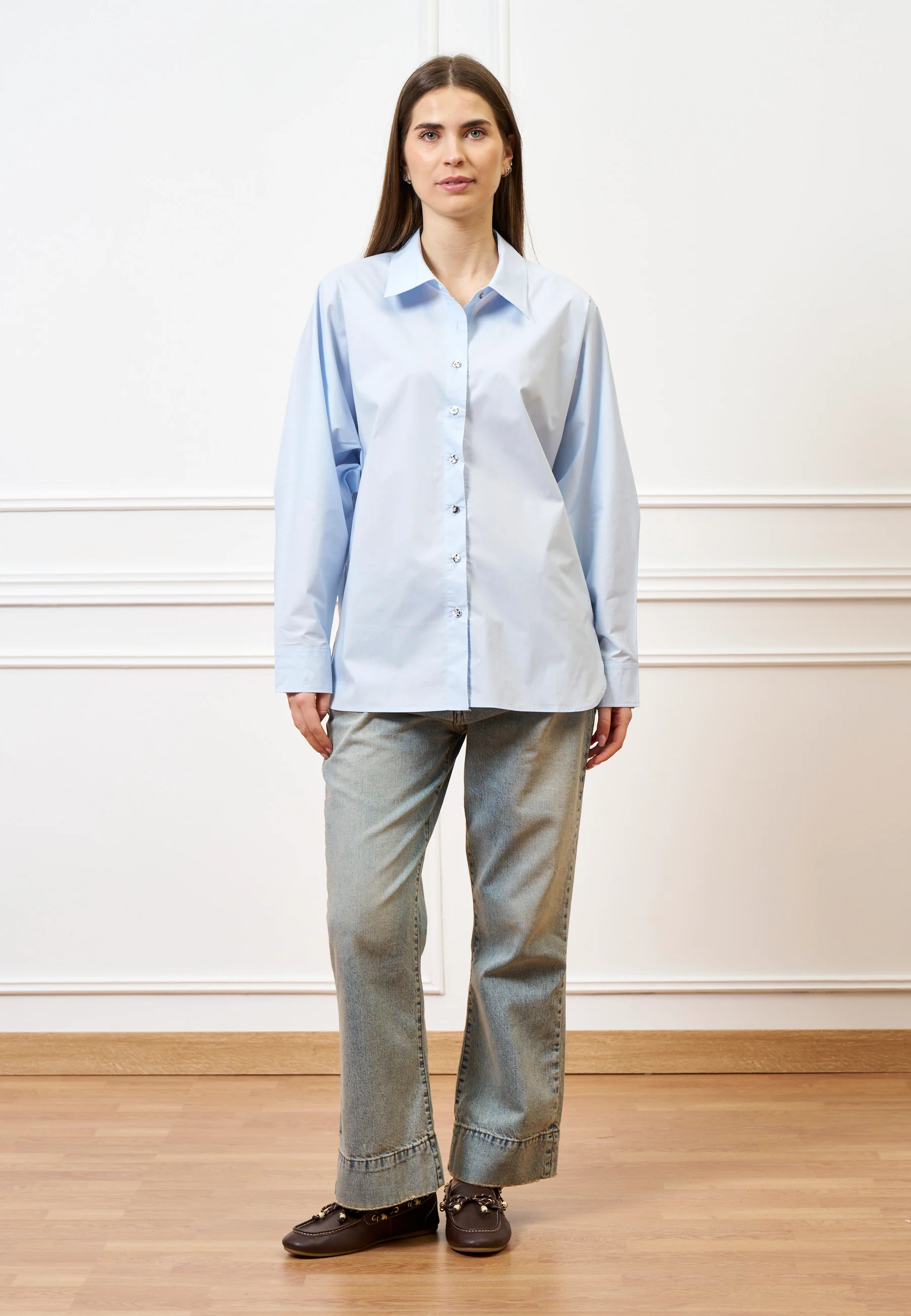 Jeans cropped con cucitura alta fondo - JEANS - Image 10