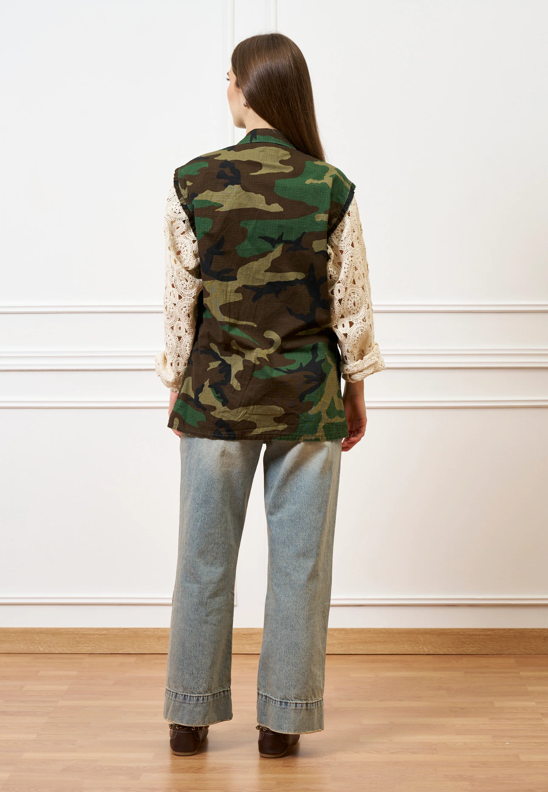 Jeans cropped con cucitura alta fondo - JEANS - Image 15