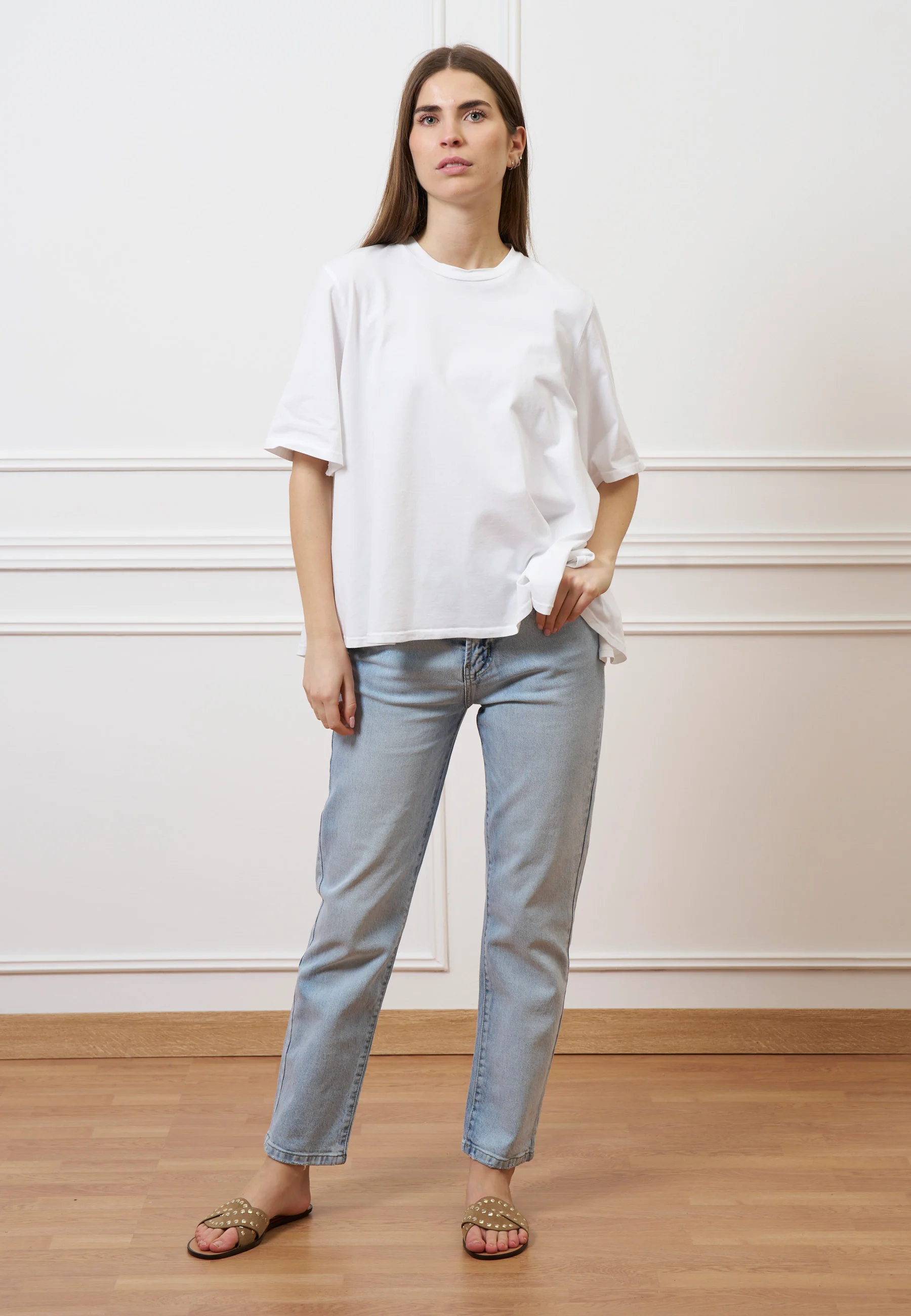 Jeans dritti a vita alta - JEANS CHIARO - Image 4