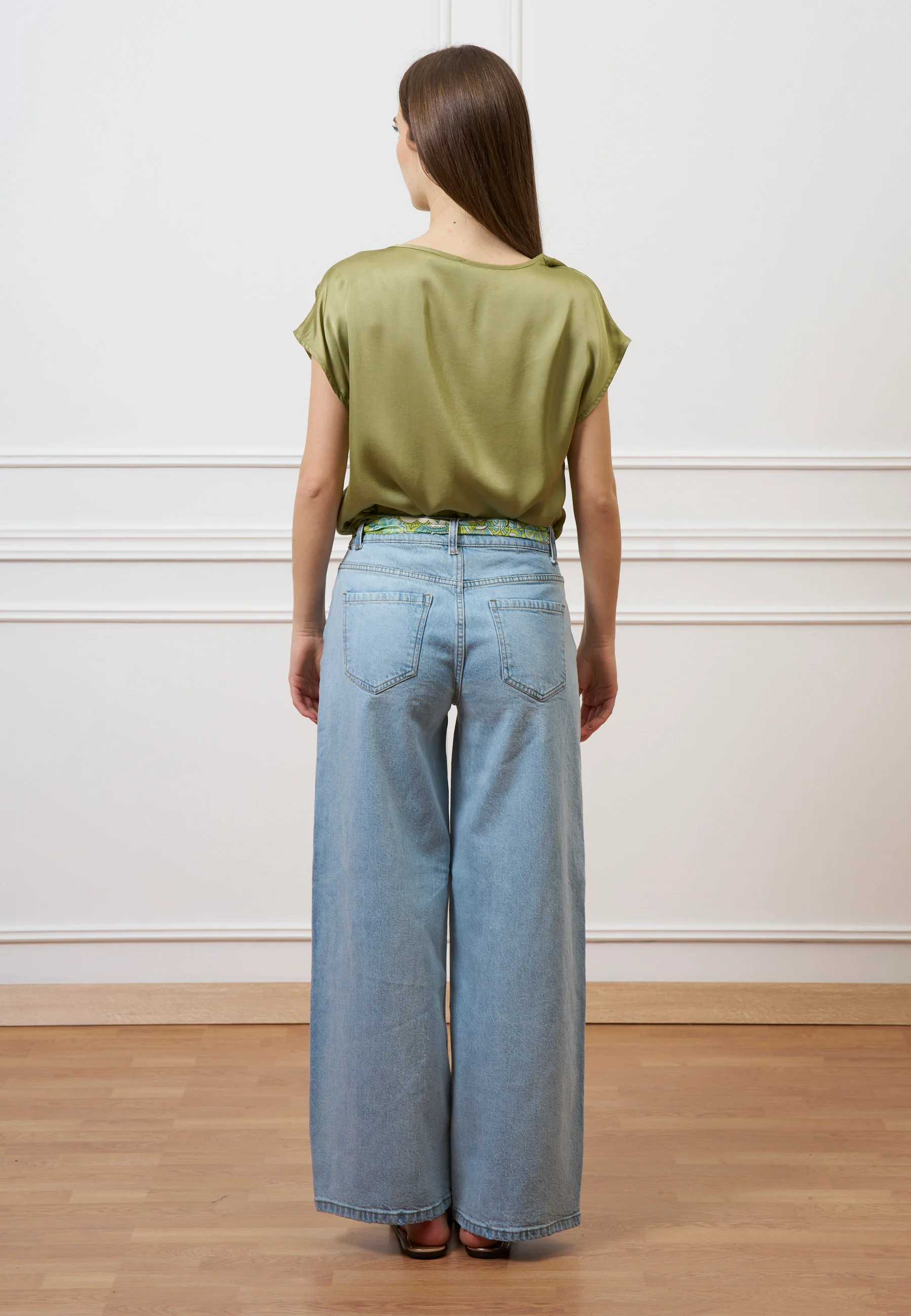 Jeans palazzo a vita alta - JEANS CHIARO - Image 11