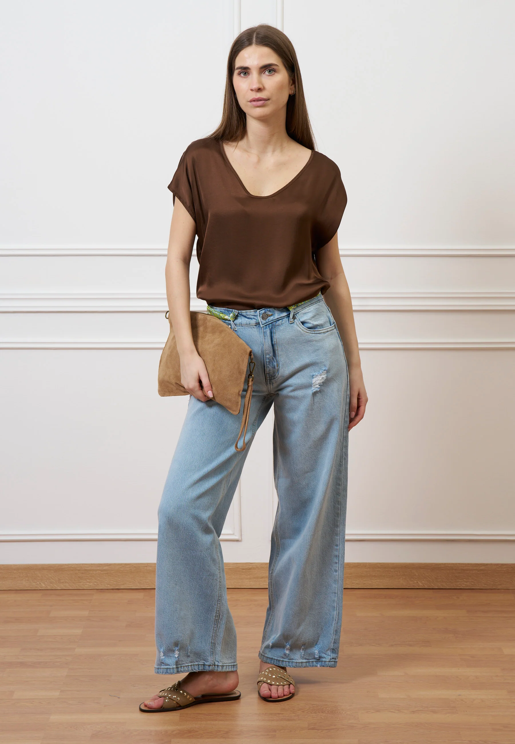 Jeans palazzo a vita alta - JEANS CHIARO - Image 12