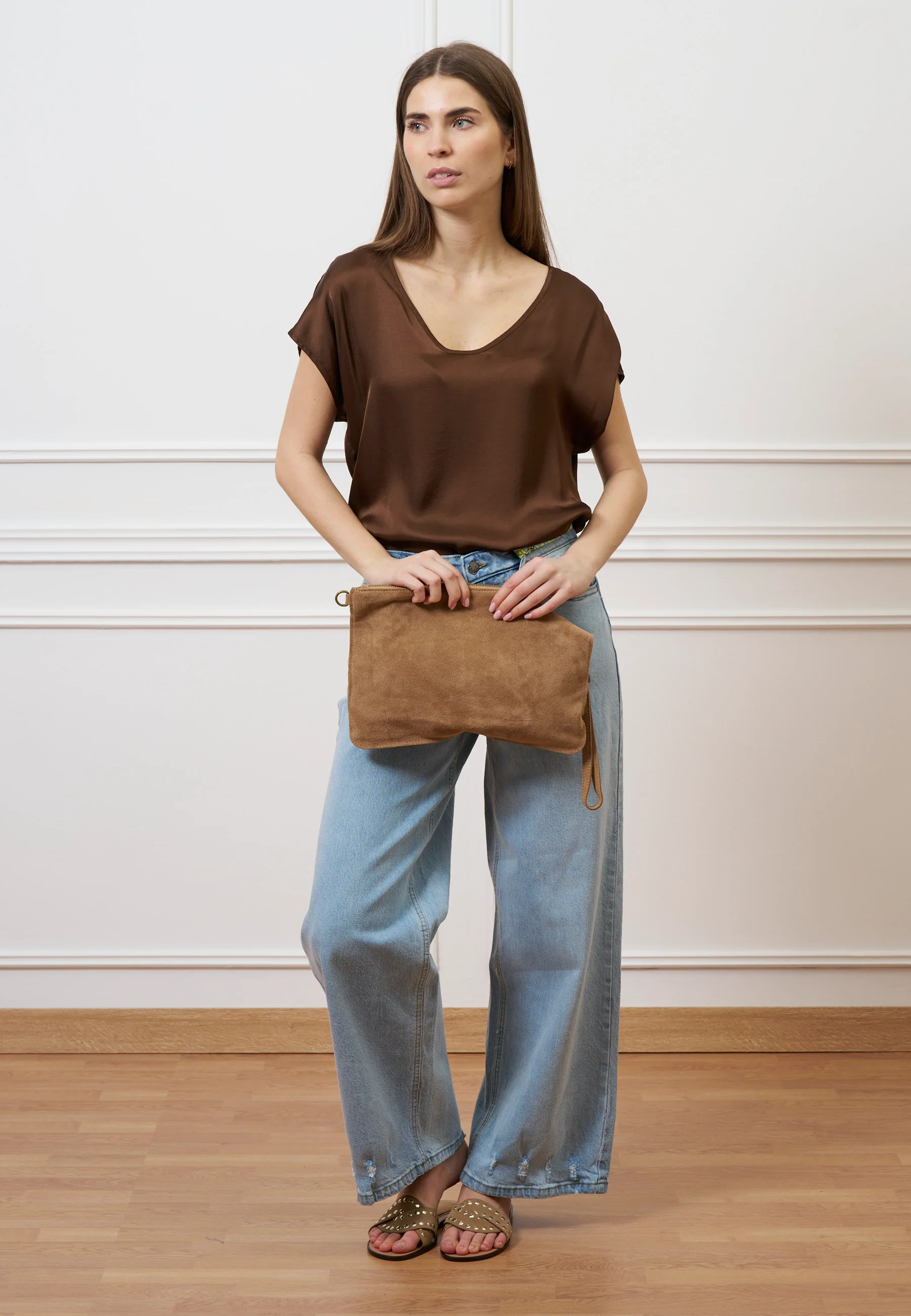 Jeans palazzo a vita alta - JEANS CHIARO - Image 13