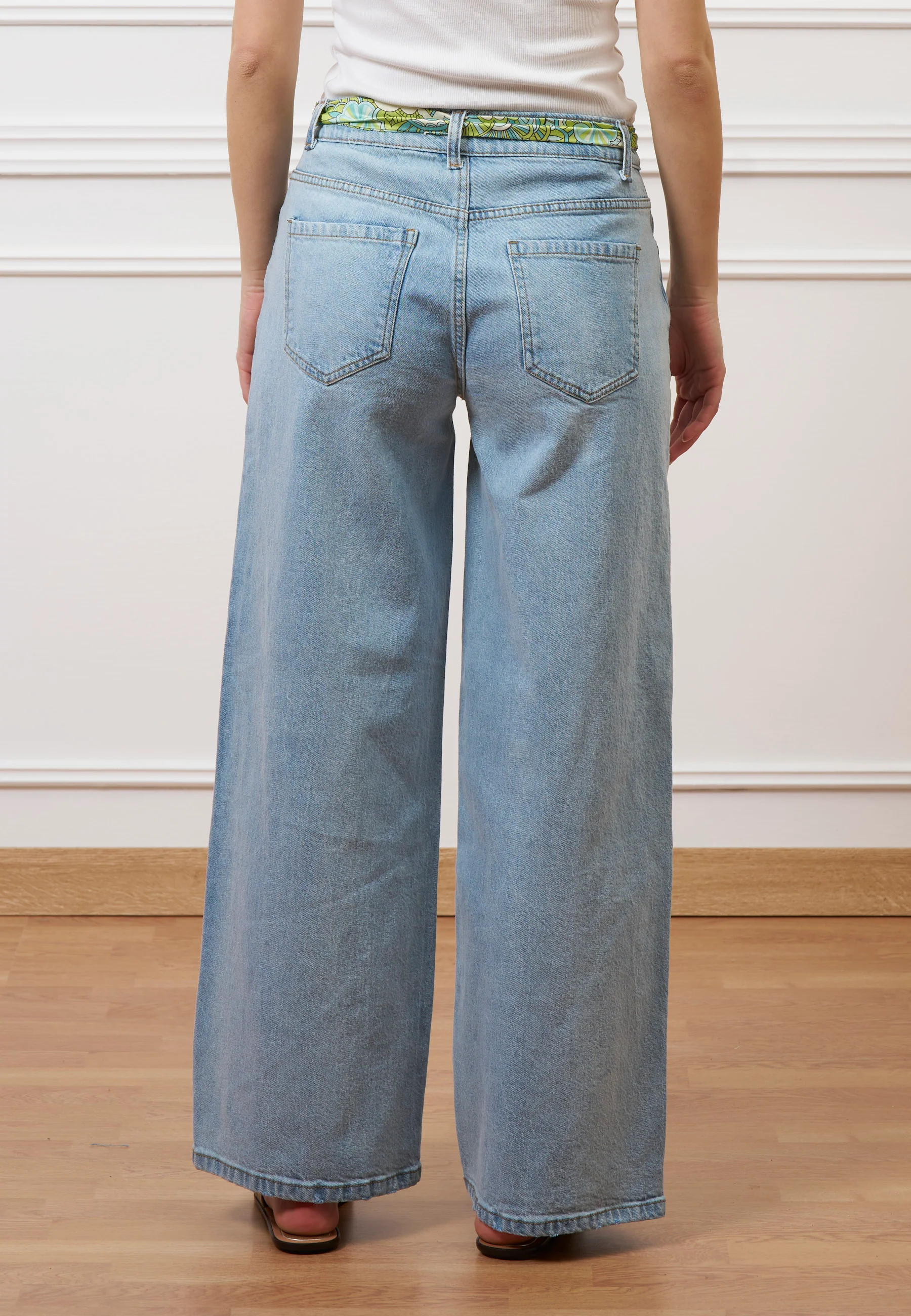 Jeans palazzo a vita alta - JEANS CHIARO - Image 6