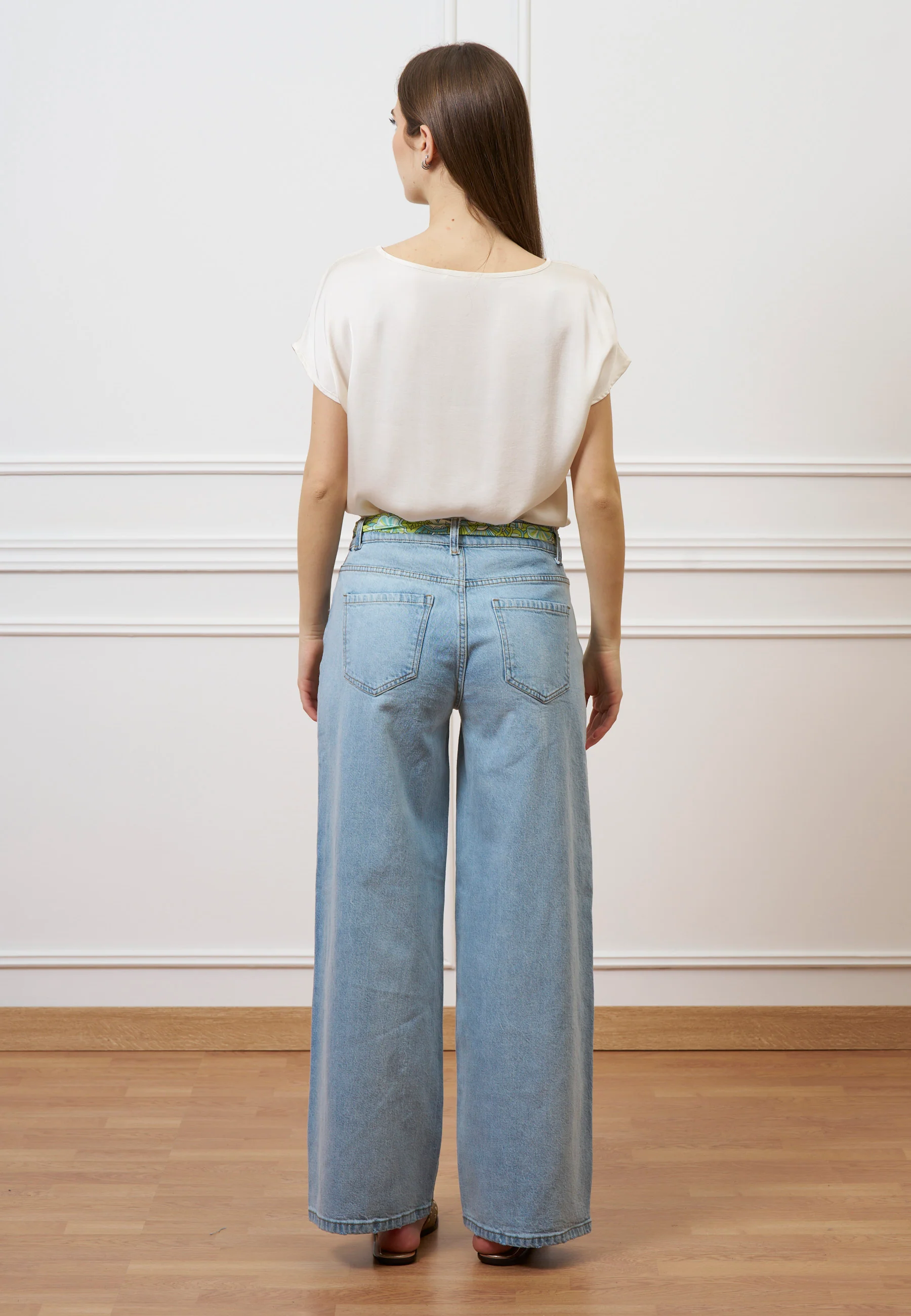 Jeans palazzo a vita alta - JEANS CHIARO - Image 7