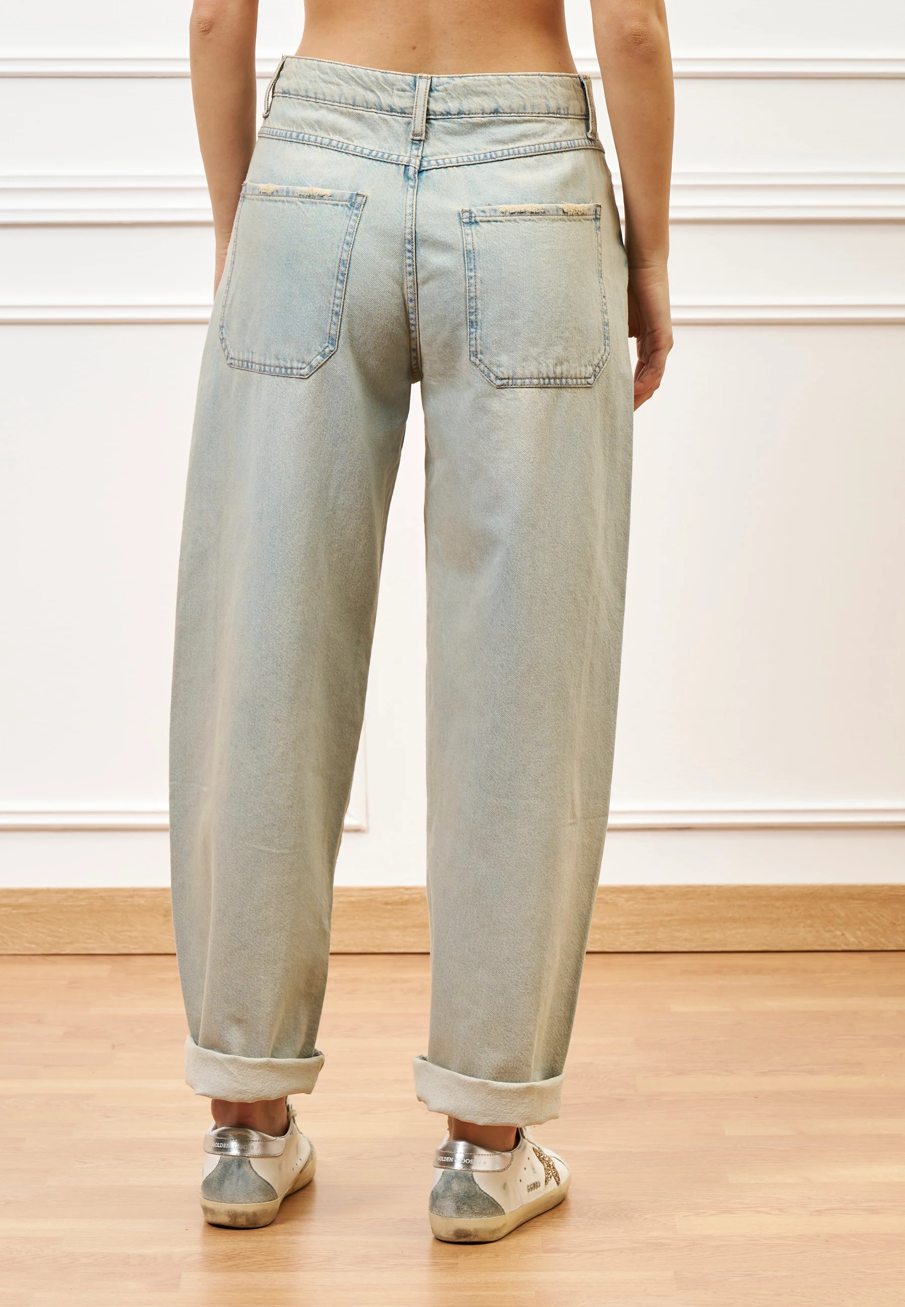 Jeans slavato balloon a vita alta - JEANS - Image 5