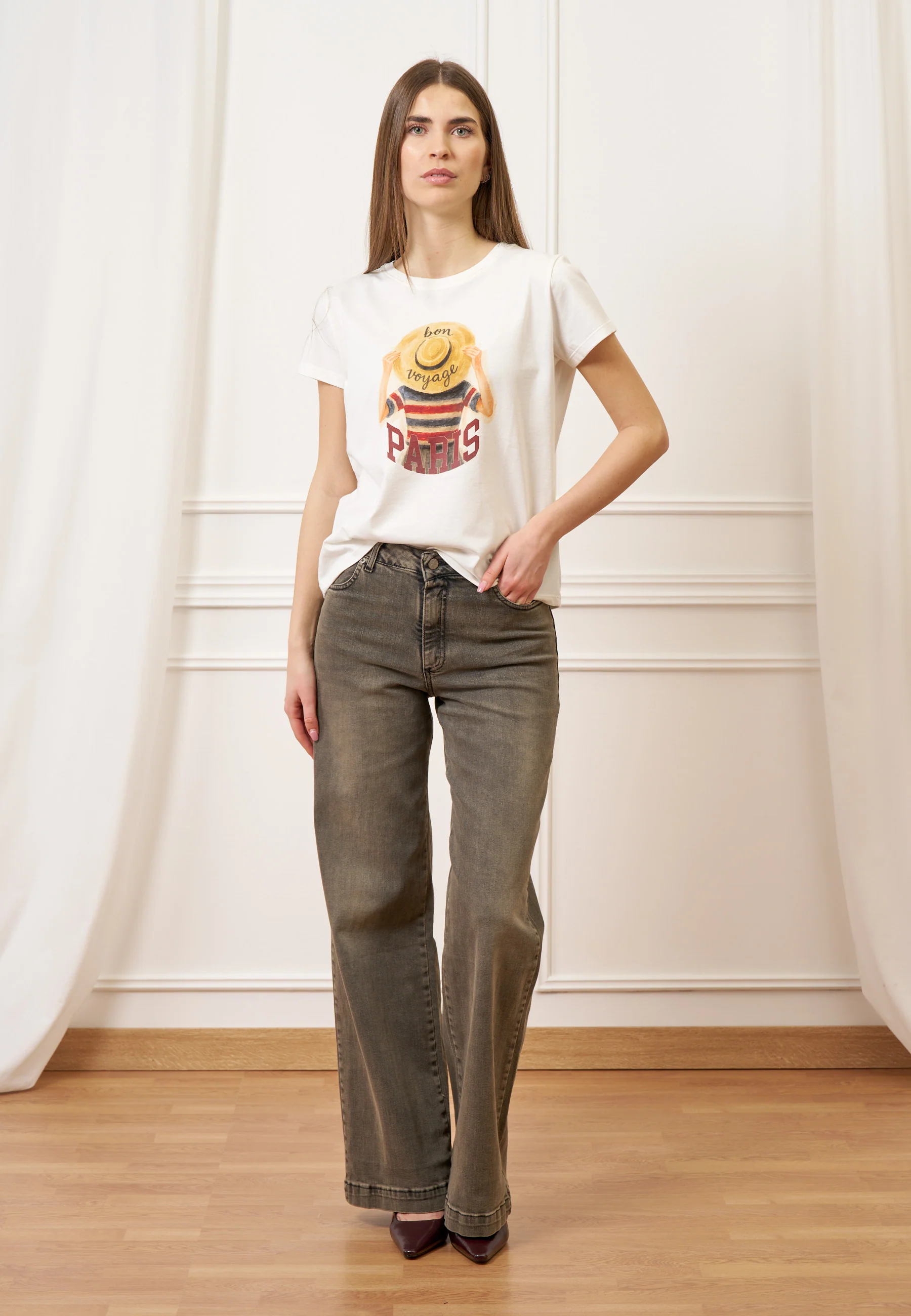 Jeans svasato a vita alta - GRIGIO MEDIO - Image 5