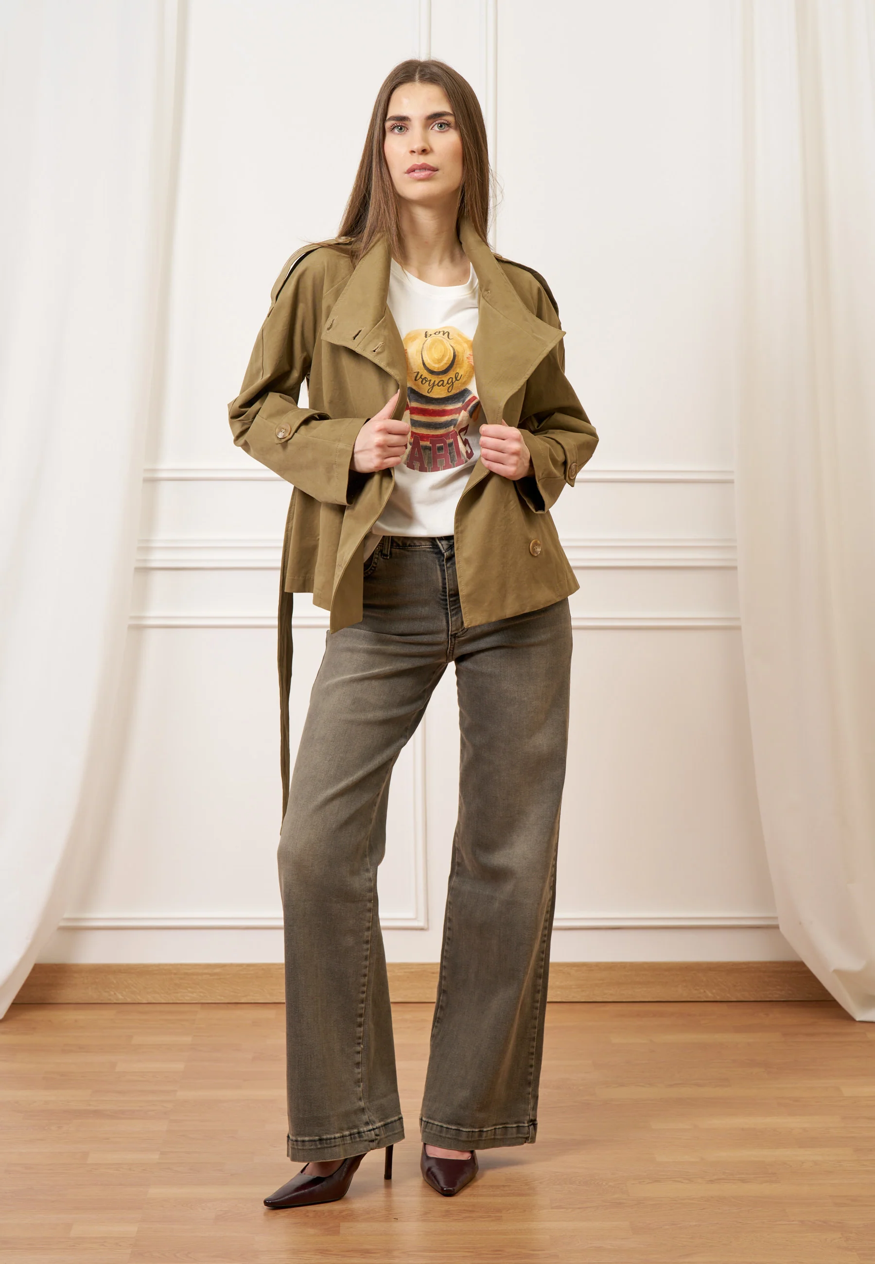 Jeans svasato a vita alta - GRIGIO MEDIO - Image 7