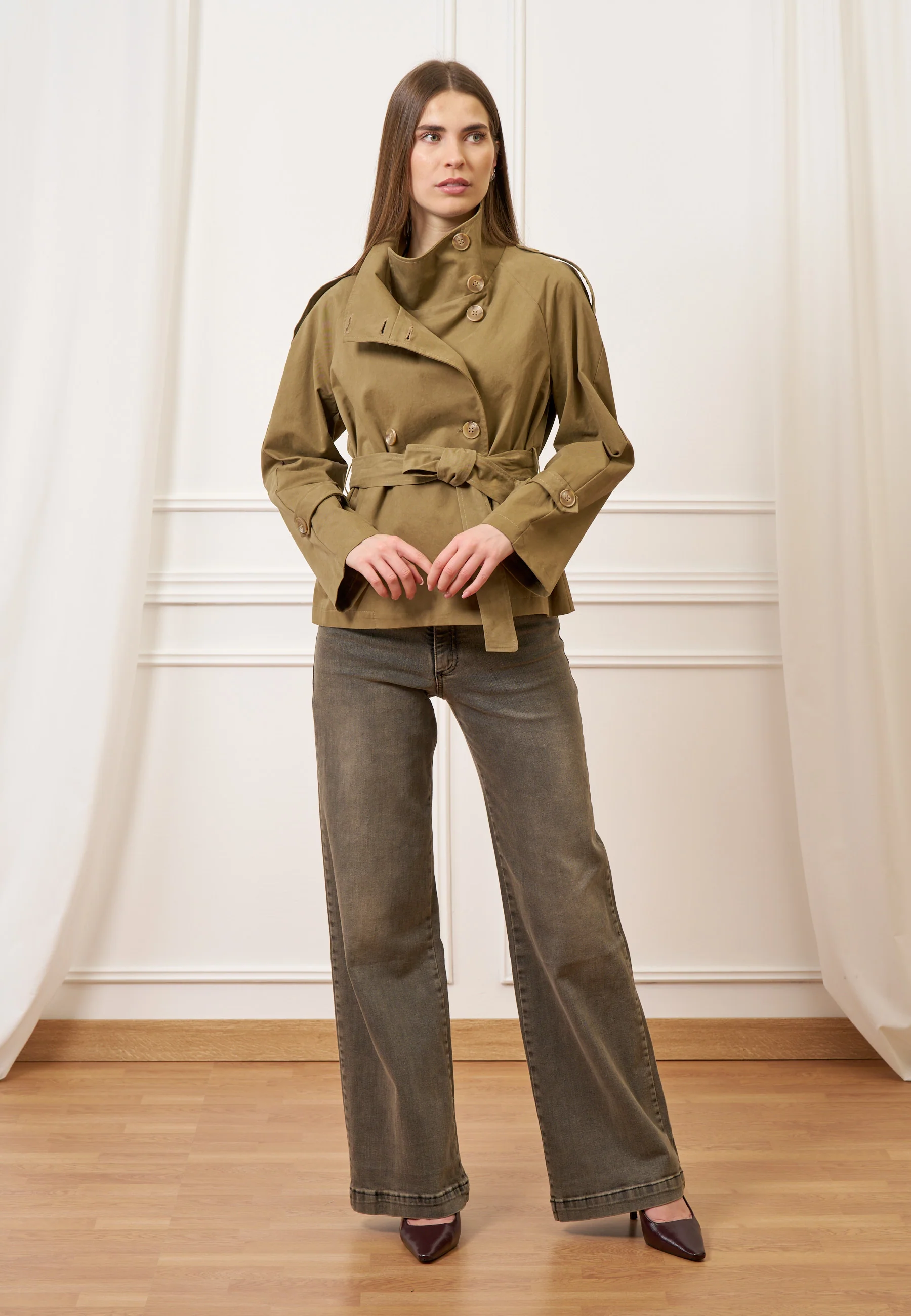 Jeans svasato a vita alta - GRIGIO MEDIO - Image 8
