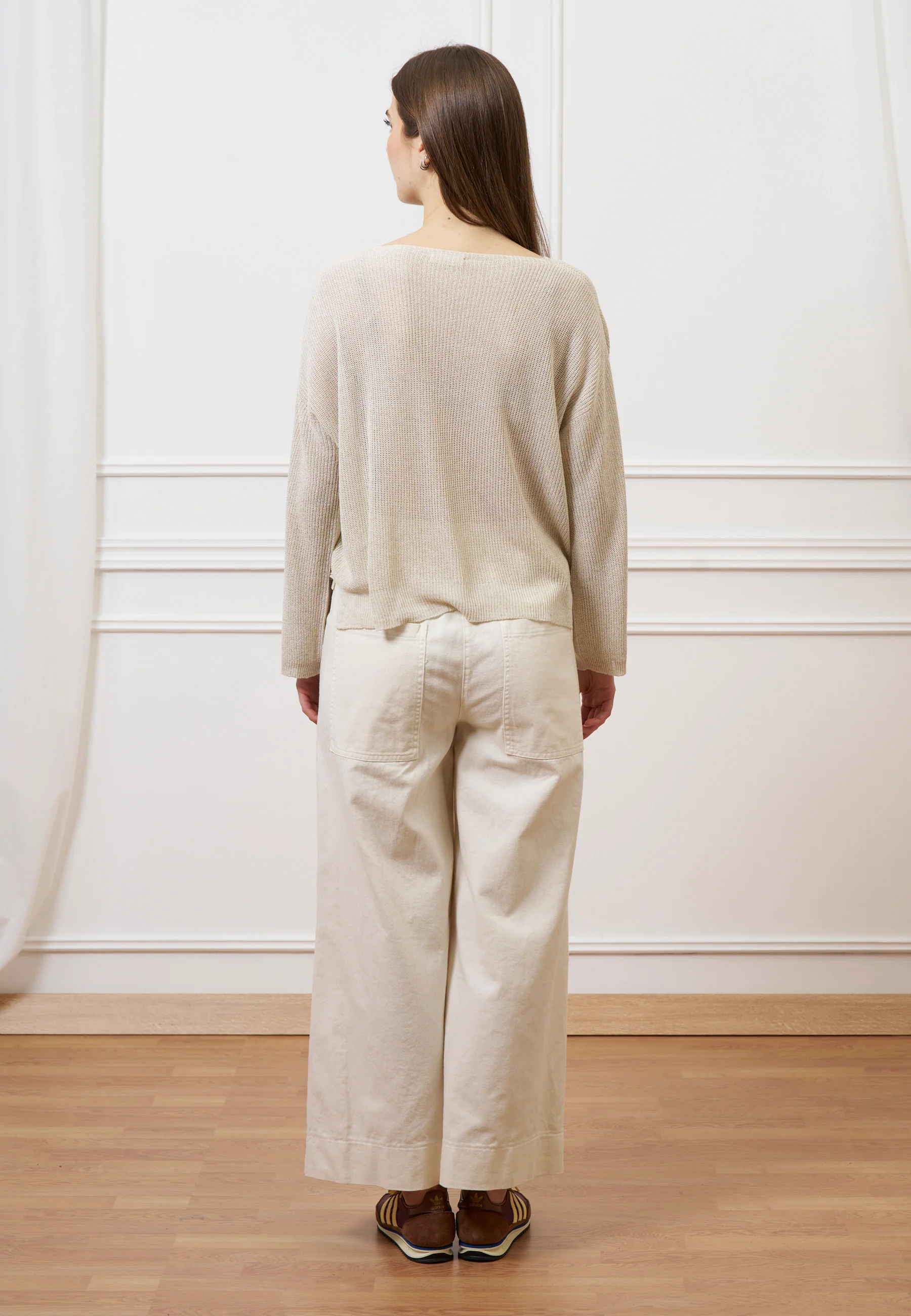 Maglia in misto lino  - BEIGE - Image 5
