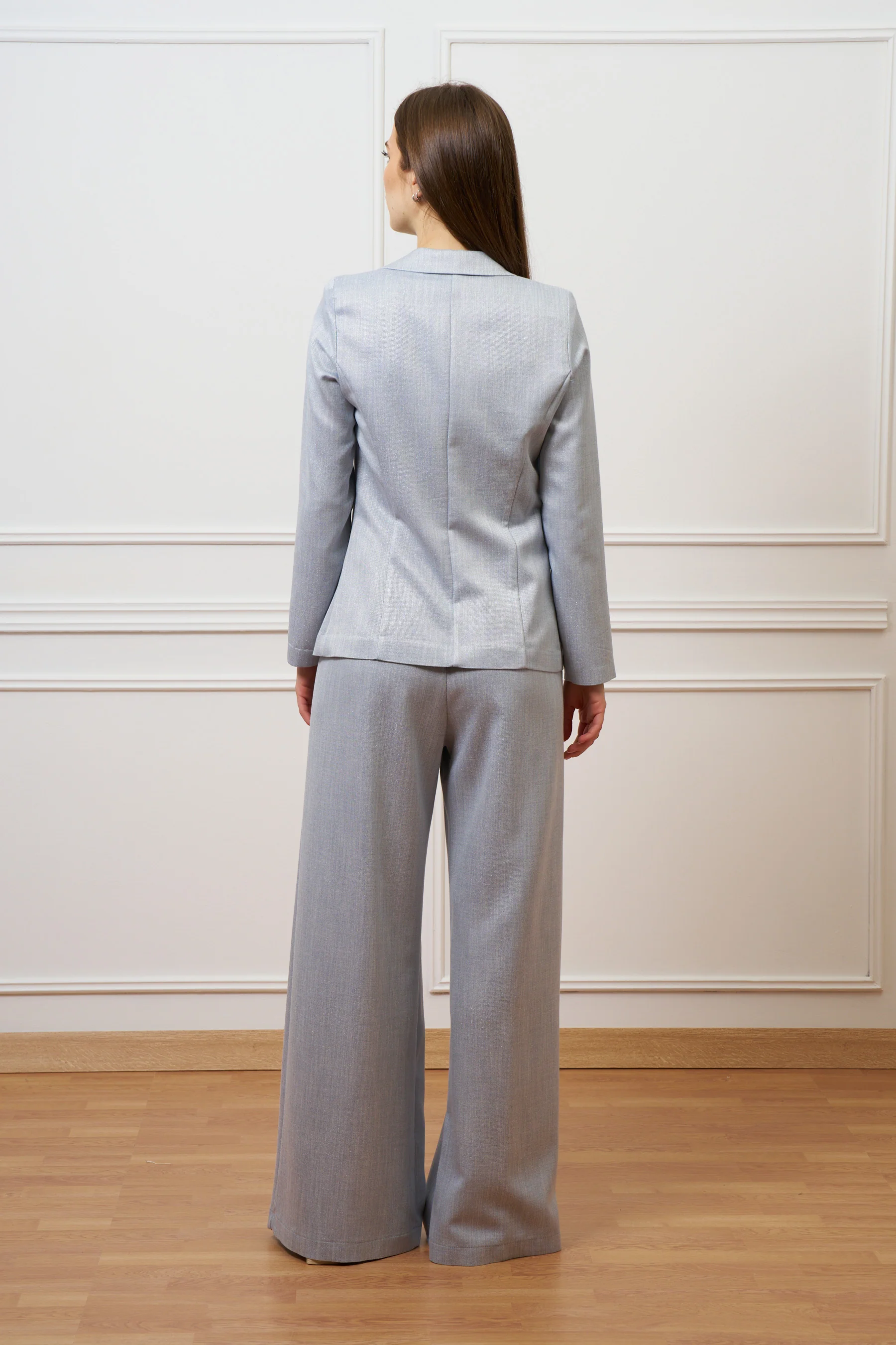 Pantalone ampio con lurex - CELESTE - Image 9