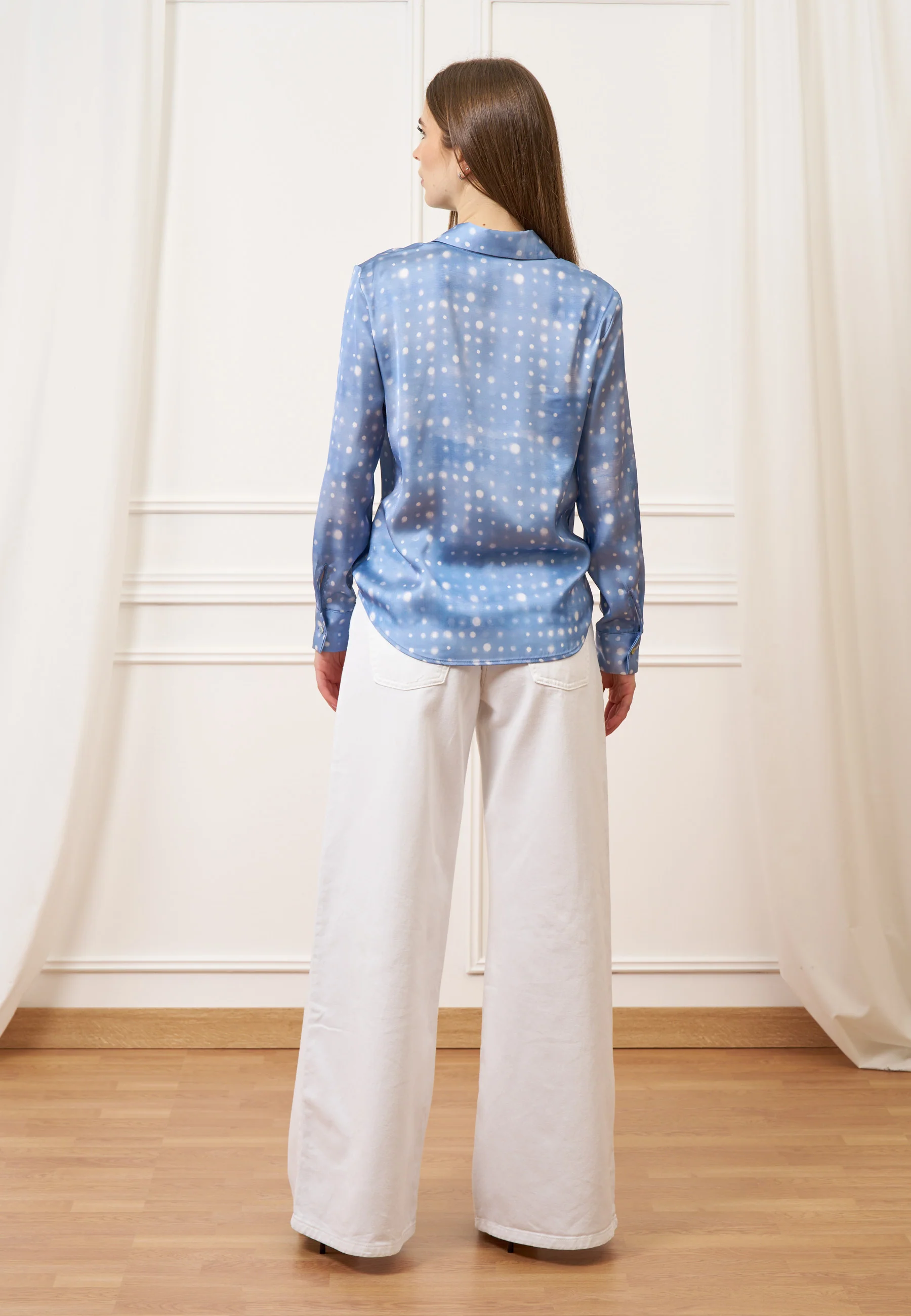 Pantalone ampio in cotone - BIANCO - Image 6