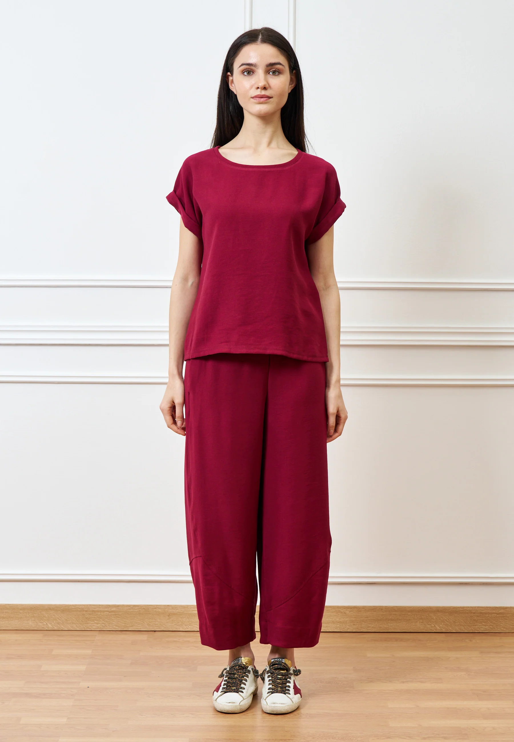 Pantalone balloon alla caviglia - BORDEAUX - Image 8