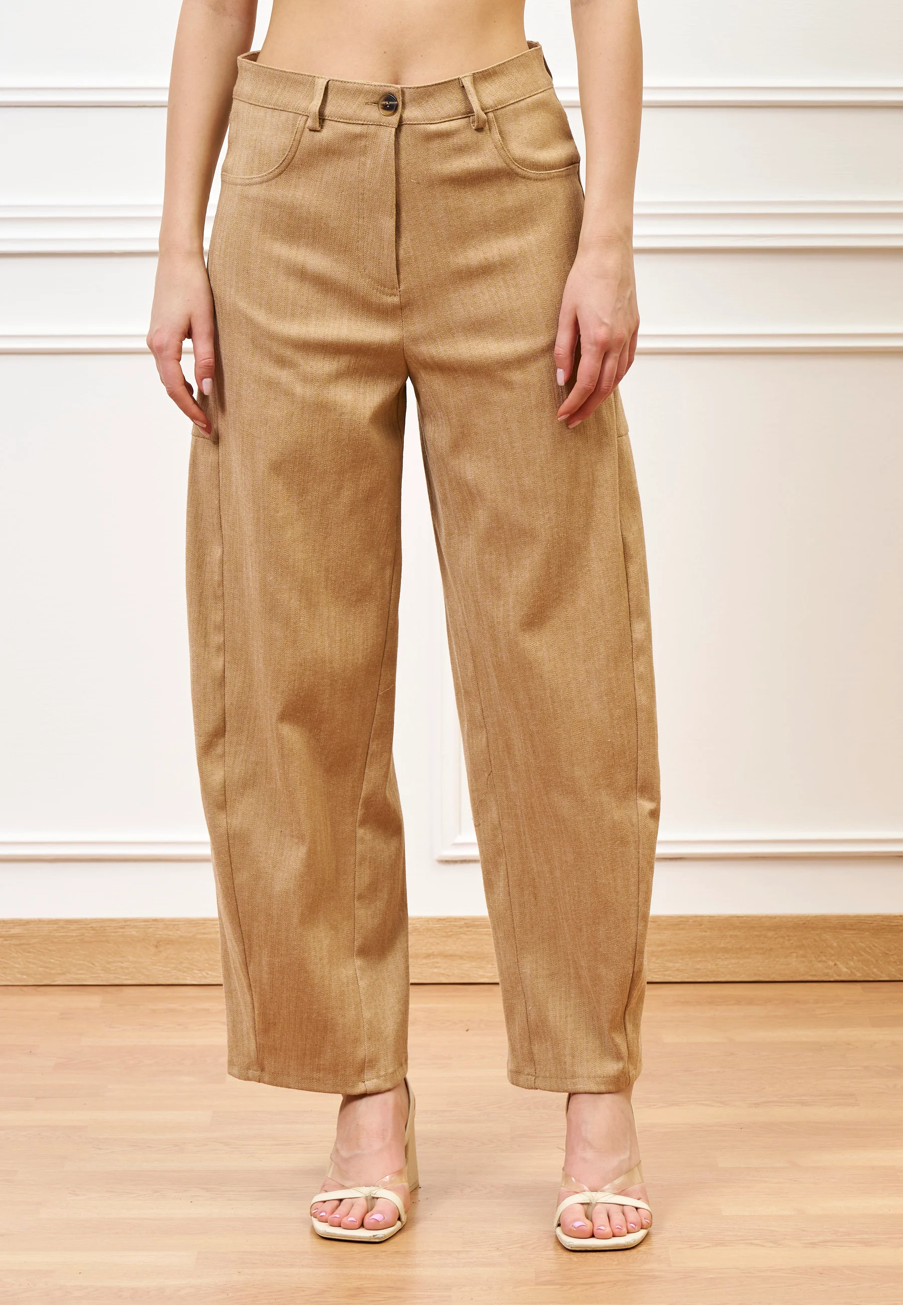 Pantalone balloon gamba ampia - CAMMELLO - Image 2