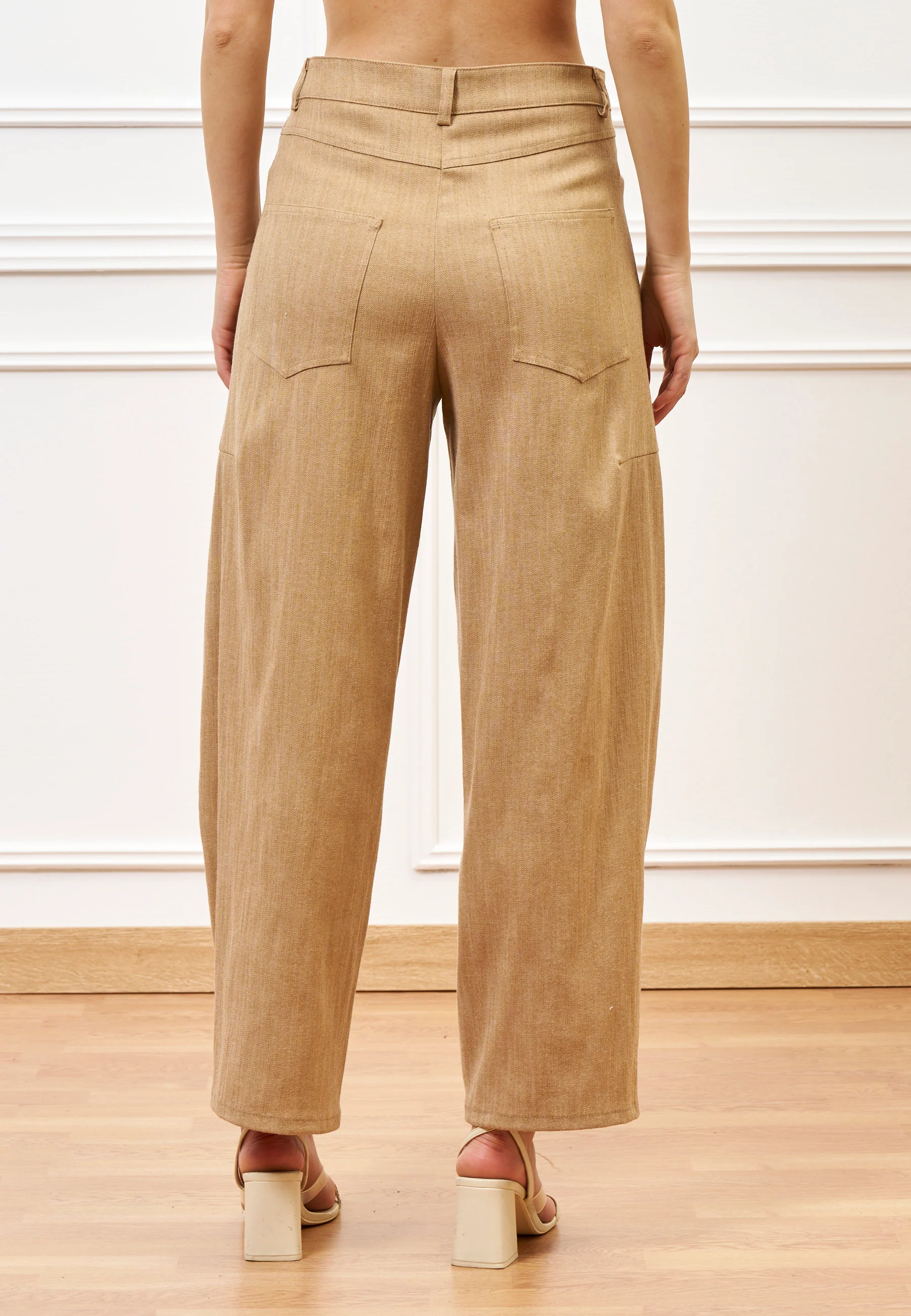 Pantalone balloon gamba ampia - CAMMELLO - Image 4