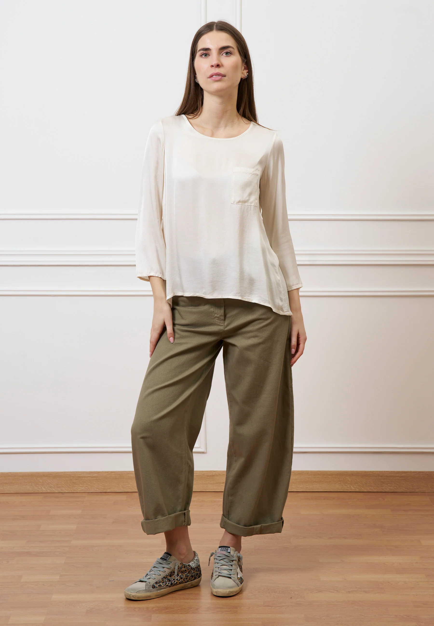 Pantalone con tasconi retro - MILITARE - Image 4