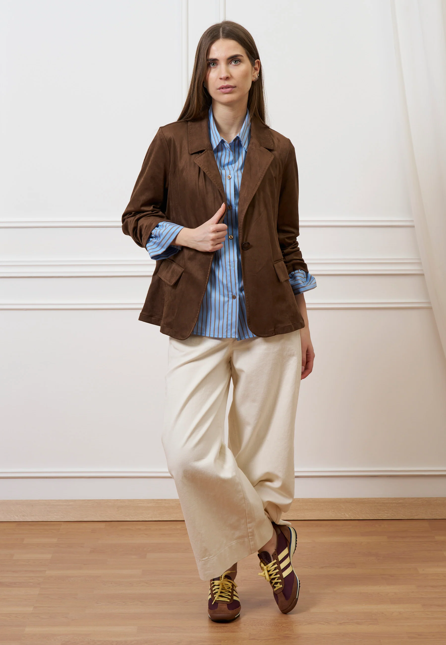 Pantalone cropped in gabardina - AVORIO - Image 8