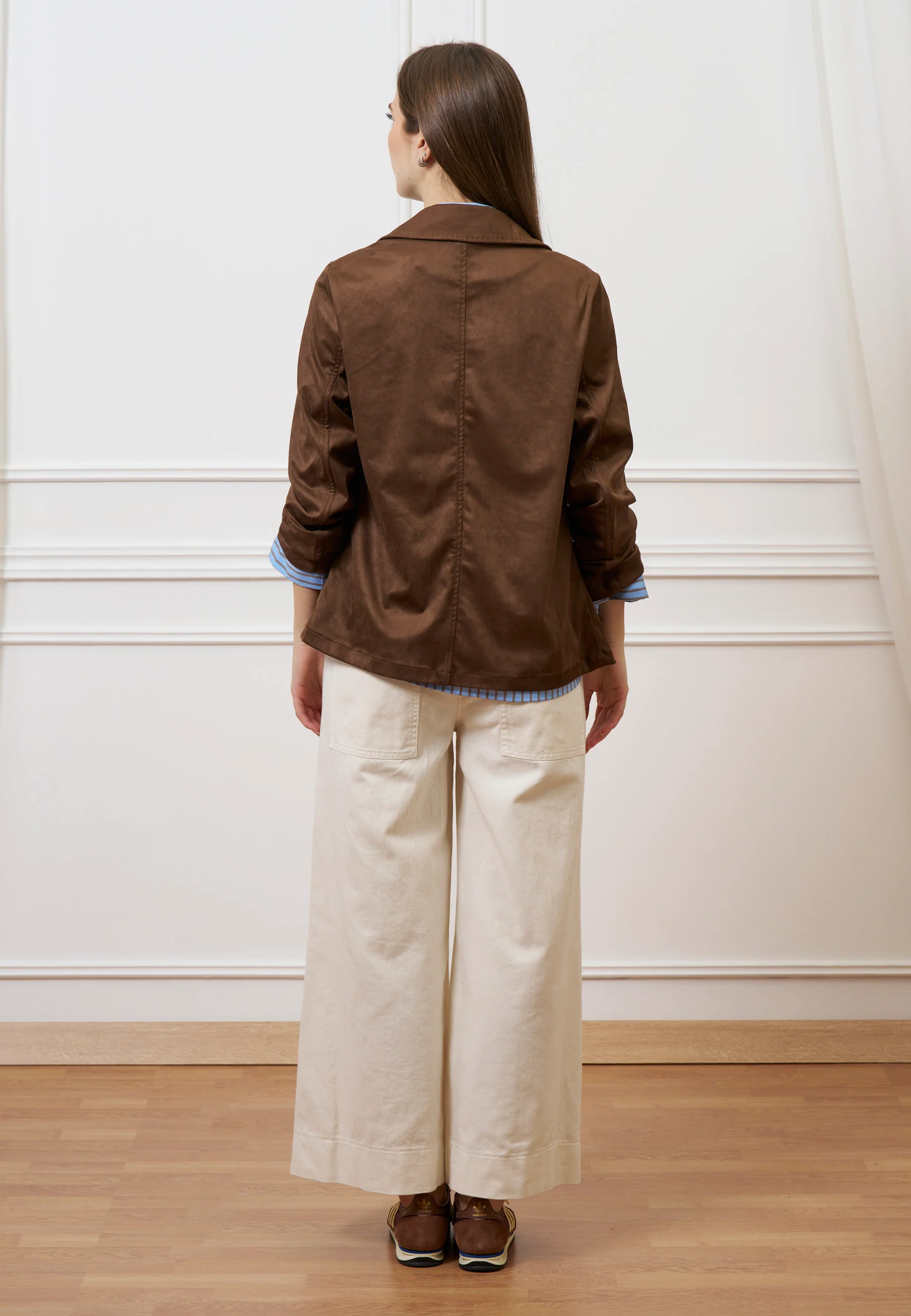 Pantalone cropped in gabardina - AVORIO - Image 9