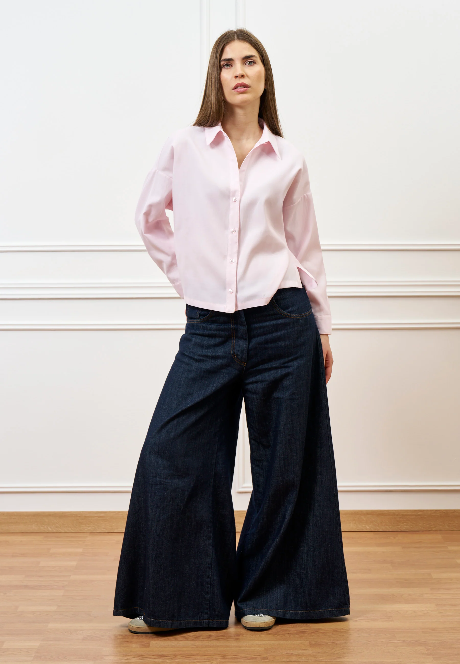 Pantalone gamba ampia - BLU - Image 8