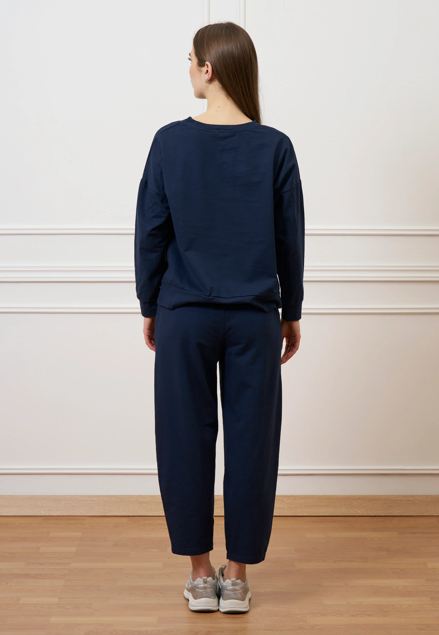 Pantalone mom fit in felpa  - BLU - Image 10