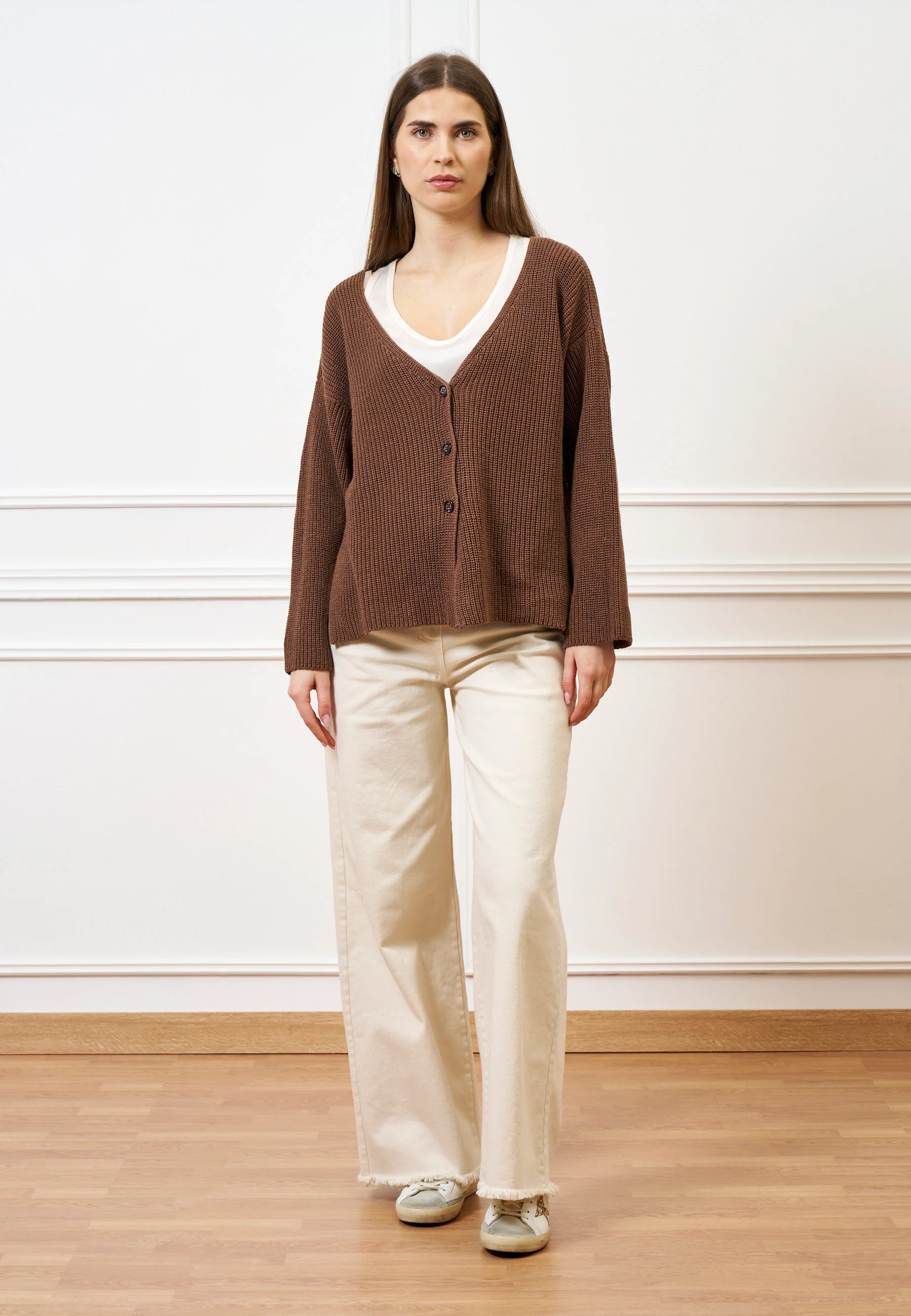 Pantalone palazzo orlo sfrangiato  - AVORIO - Image 15