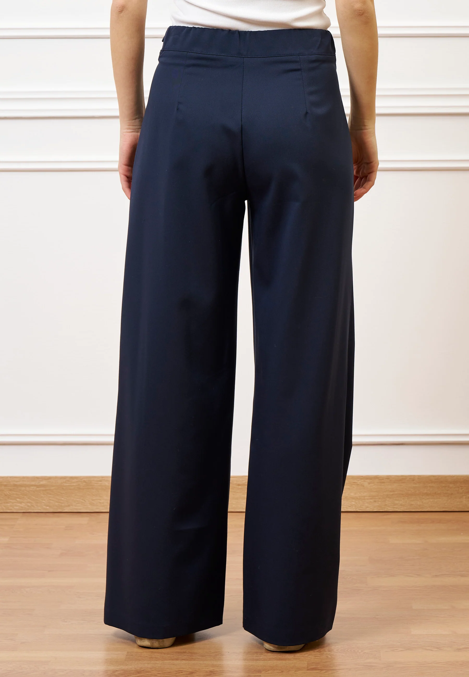 Pantalone palazzo zip sul fianco - BLU - Image 6